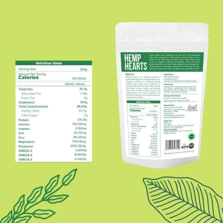 Healing Leaf - Hemp Hearts for Pets (100g) - CBD Store India