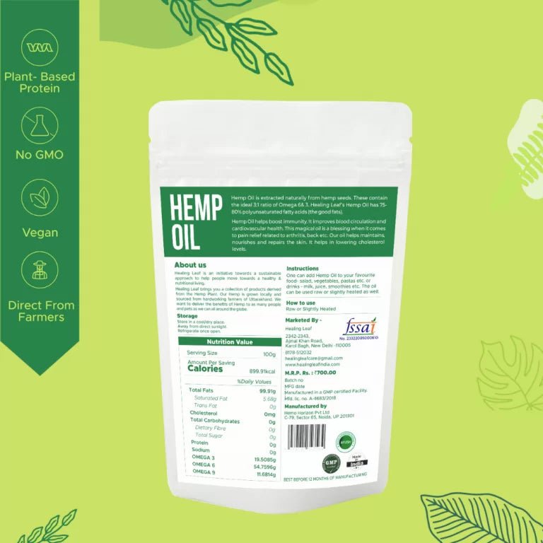 Healing Leaf - Hemp Oil ( Internal ) – 190 ML - CBD Store India