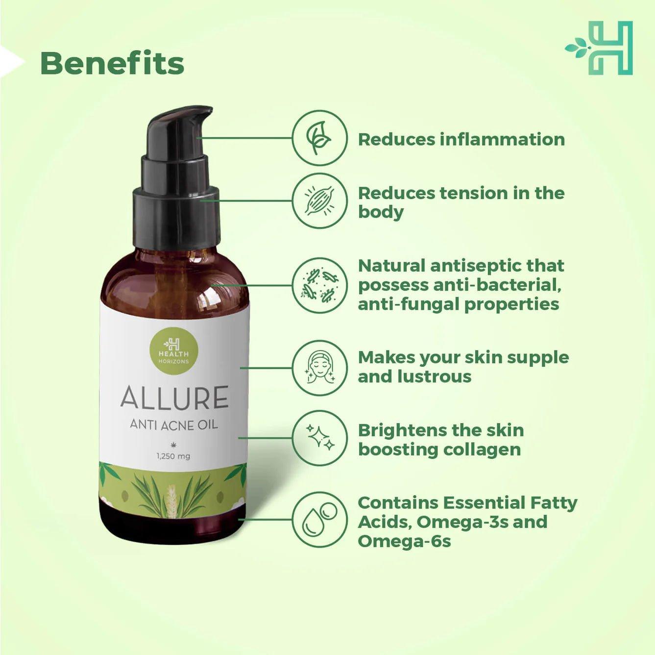 Health Horizon Allure | Anti-Acne Oil | Hemp Oil for Skin and Face.