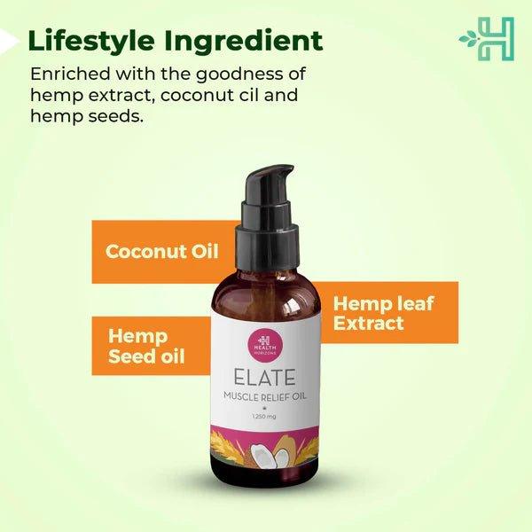 Health Horizon Elate | Muscle Relief Oil | Hemp Oil for Muscle Pain Relief.