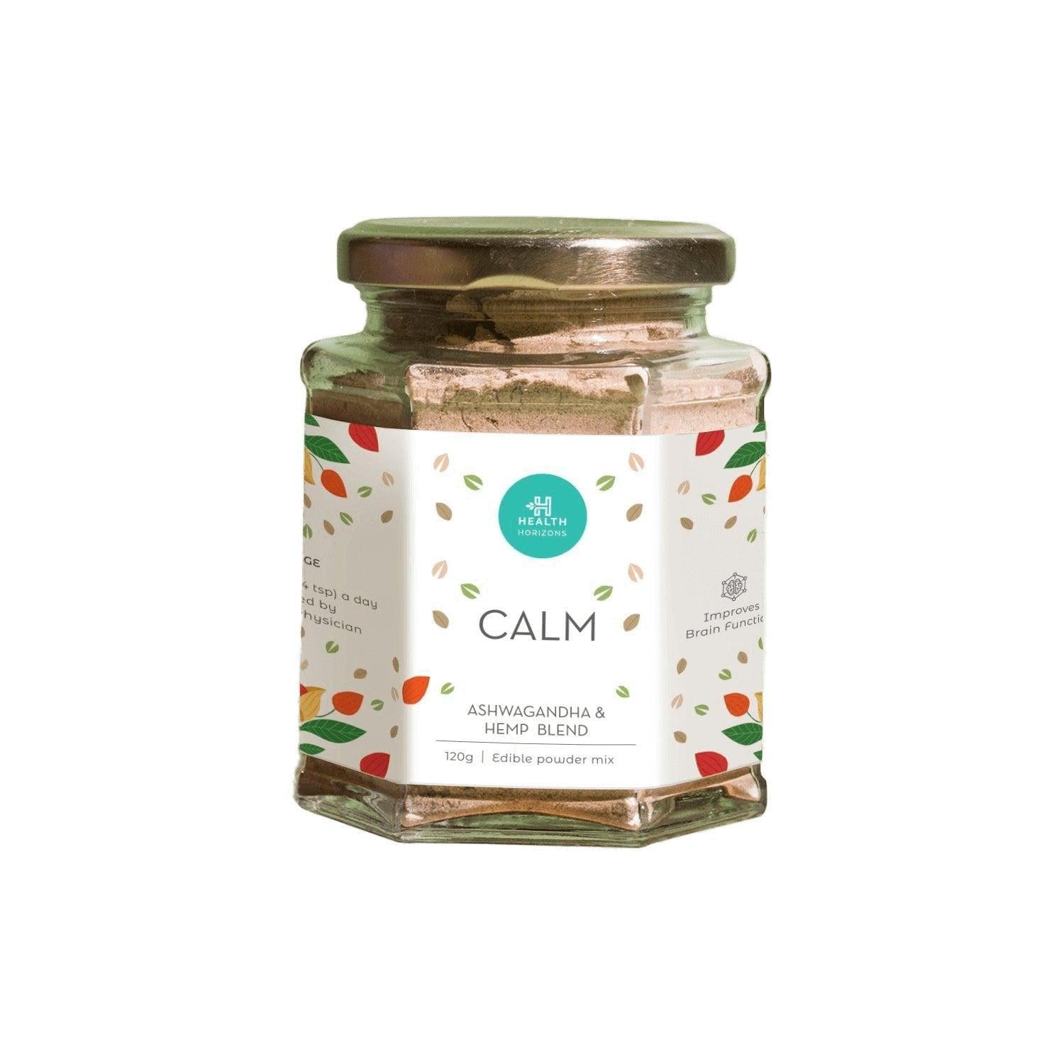 Health Horizons Calm | Ashwagandha and Hemp Blend | Powder for Stress Relief (120 gm).
