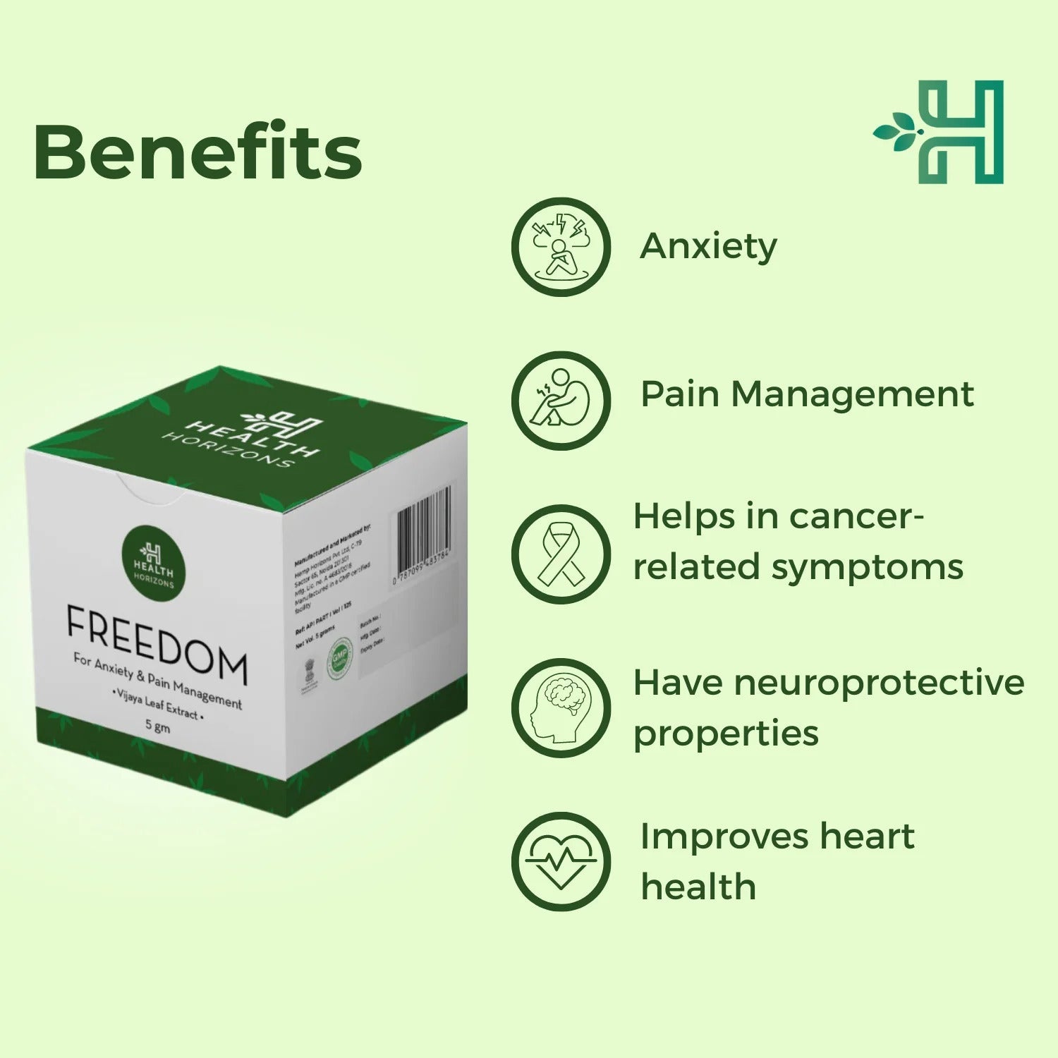 Health Horizons Freedom High THC Extract | 2:5 CBD:THC, 5000mg Full Spectrum | Anti Anxiety & Pain Management, 5 gms - CBD Store India