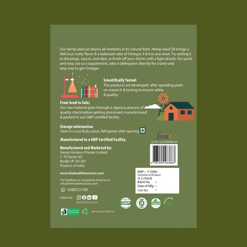 Health Horizons Hemp Seed Oil - 500ml.