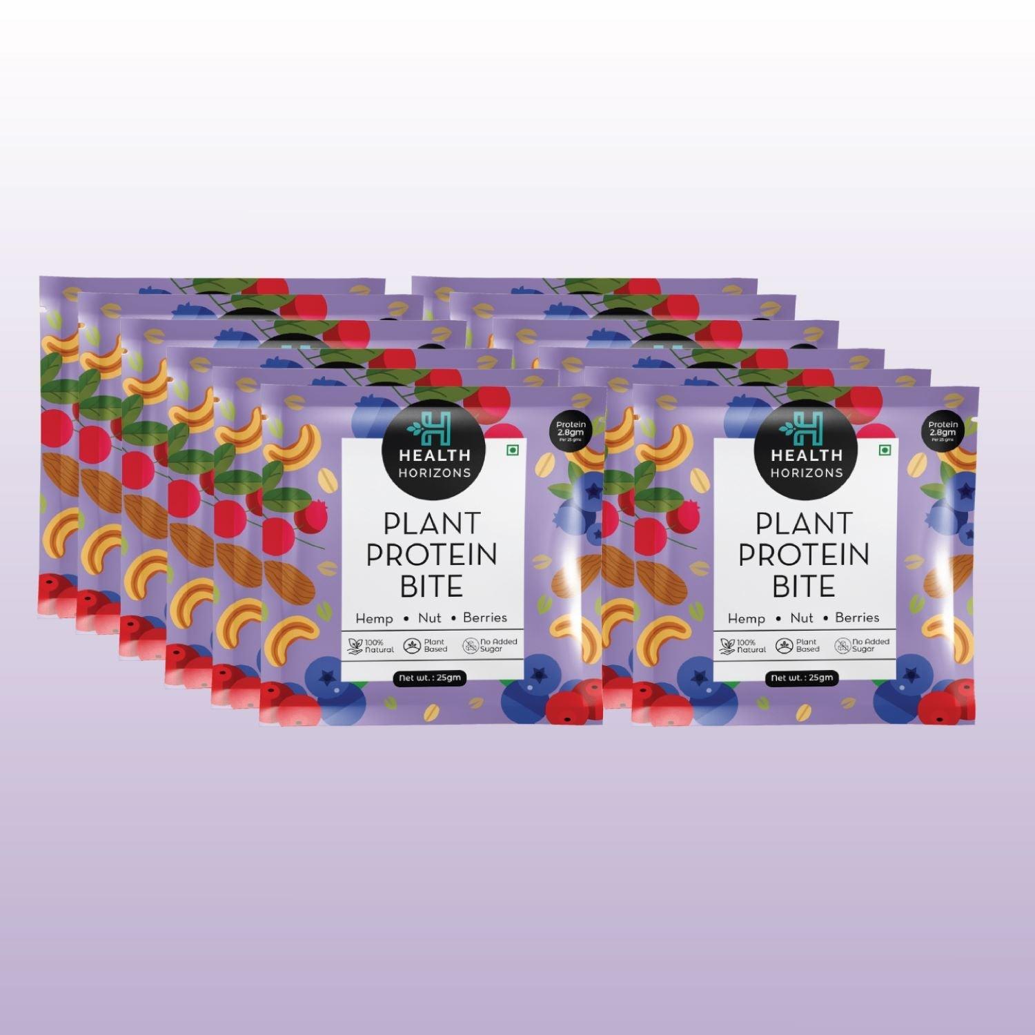 Health Horizons Plant Protein Bites - Cranberry & Blueberry Flavour (Pack of 12)Hemp Protein PowderHealth Horizons Plant Protein Bites | Cranberry & Blueberry Flavour