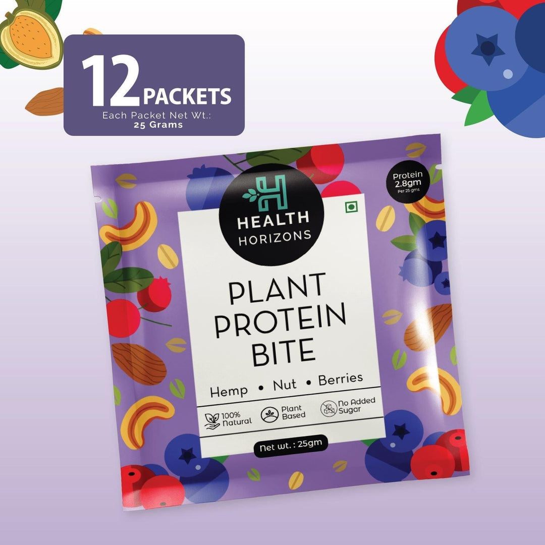Health Horizons Plant Protein Bites - Cranberry & Blueberry Flavour (Pack of 12)Hemp Protein PowderHealth Horizons Plant Protein Bites | Cranberry & Blueberry Flavour