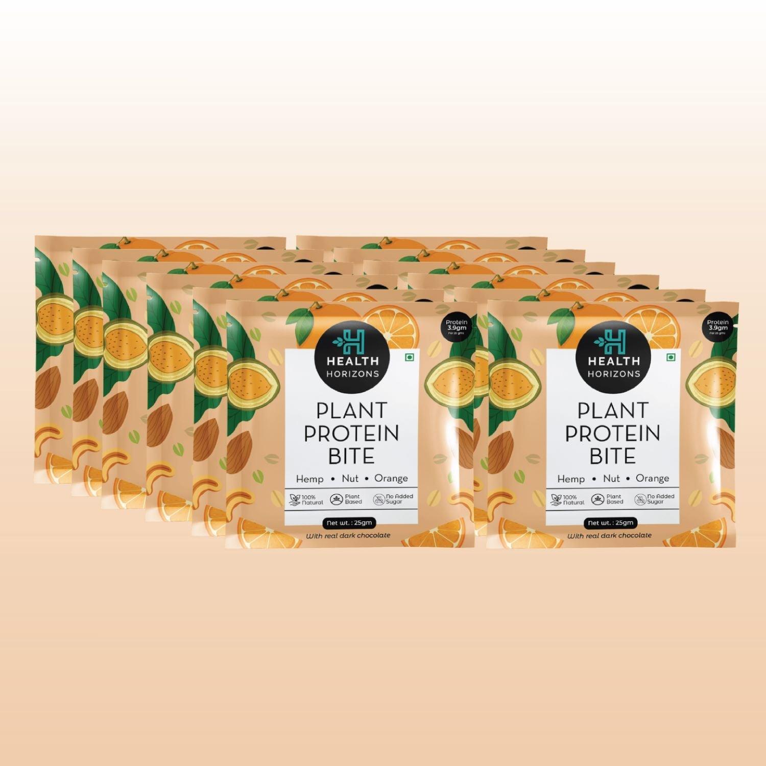 Health Horizons Plant Protein Bites - Orange & Dark Chocolate Flavour (Pack of 12)Hemp Protein PowderHealth Horizons Plant Protein Bites | Orange & Dark Chocolate Flavour