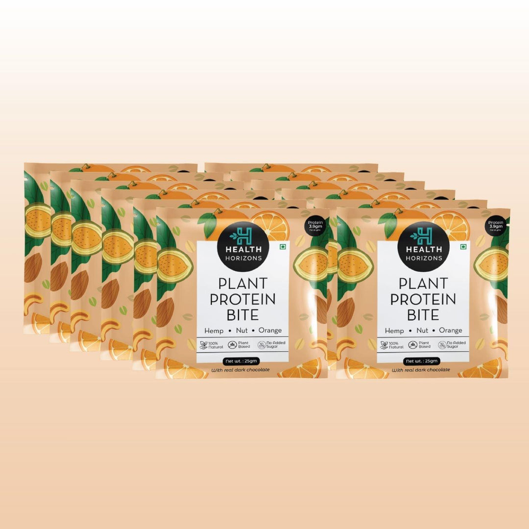Health Horizons Plant Protein Bites - Orange & Dark Chocolate Flavour (Pack of 12)Hemp Protein PowderHealth Horizons Plant Protein Bites | Orange & Dark Chocolate Flavour