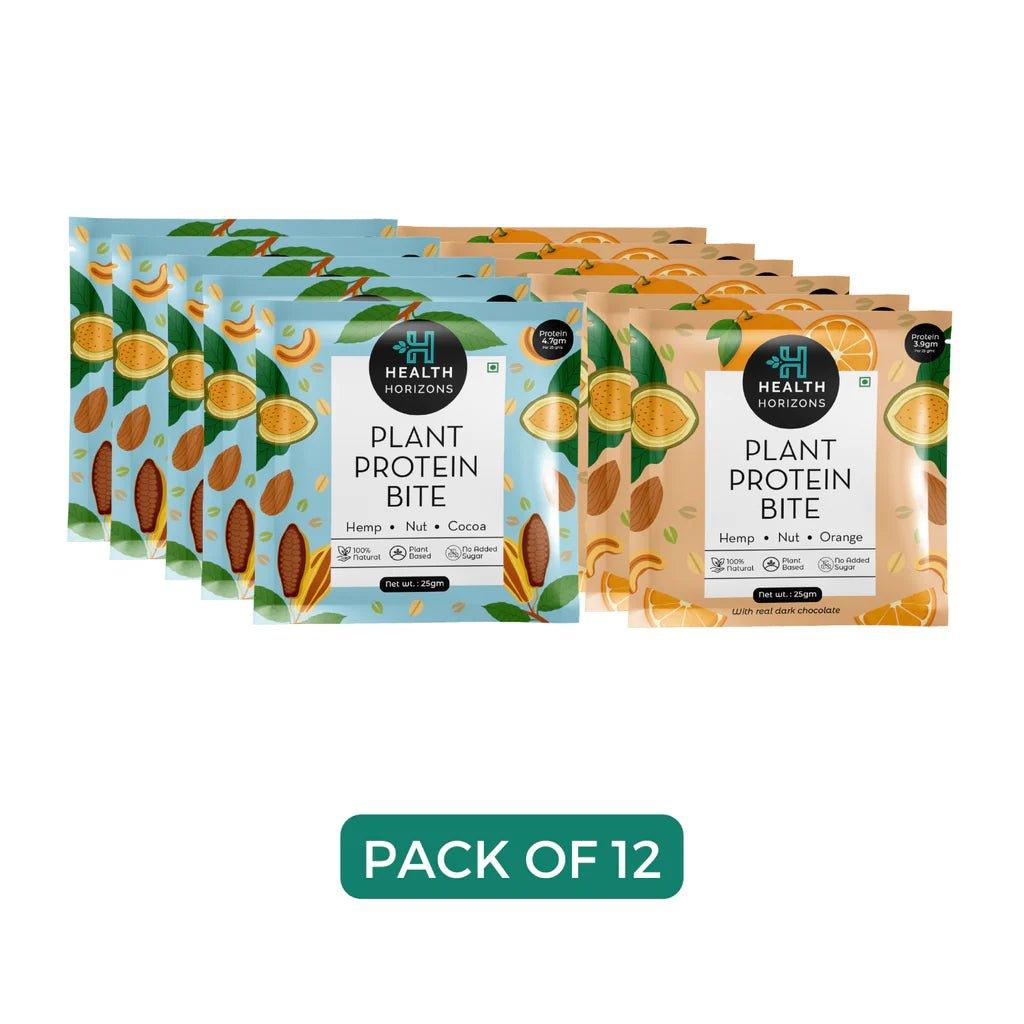 Health Horizons Plant Protein Bites - Pack of 12Protein biteHealth Horizons Plant Protein Bites | Cocoa, Orange & Berries Flavour