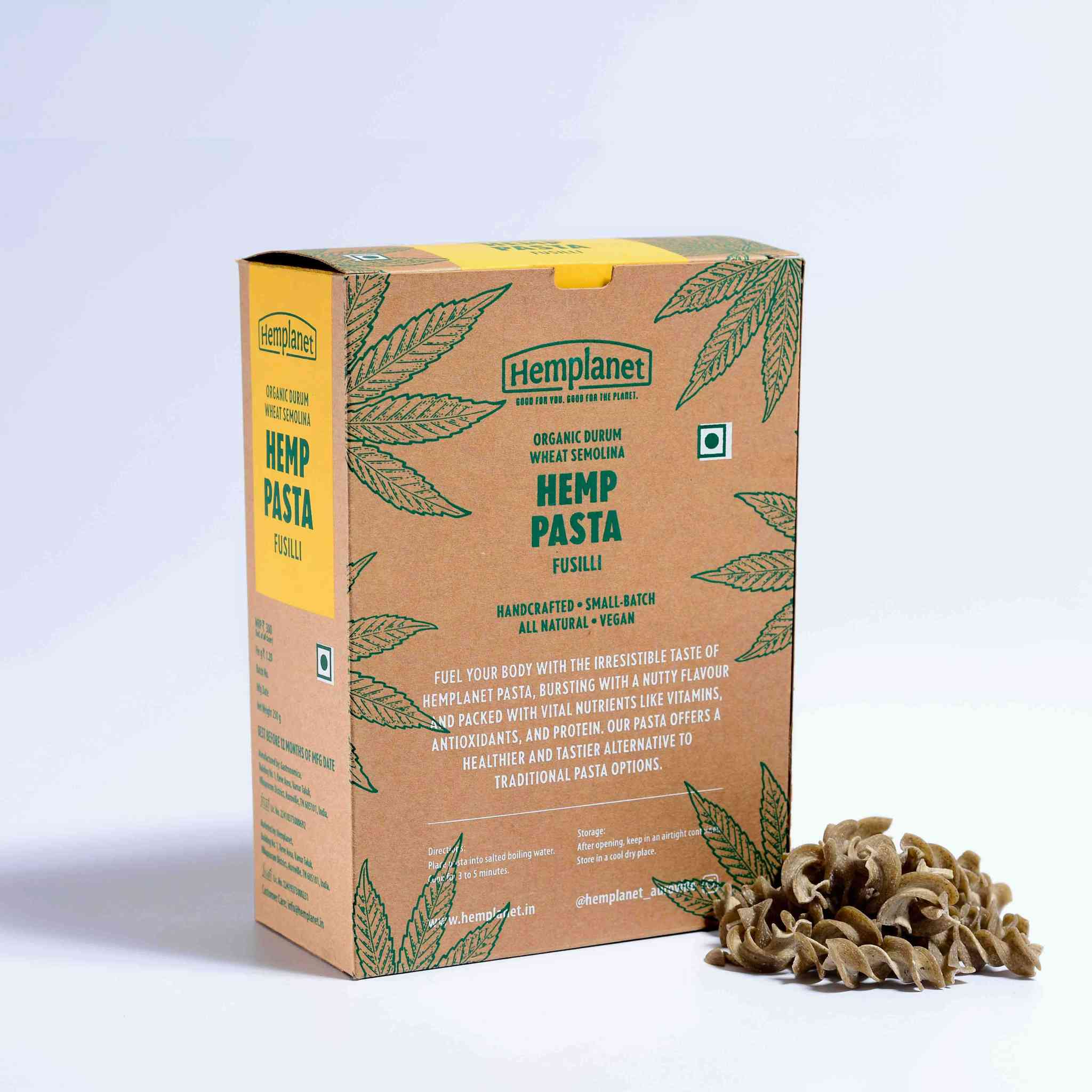 Hemplanet Auroville Hemp Pasta Fussili - 250 gm - CBD Store India