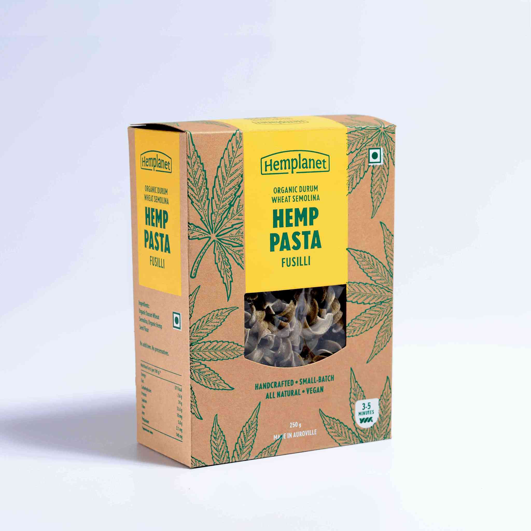 Hemplanet Auroville Hemp Pasta Fussili - 250 gm - CBD Store India