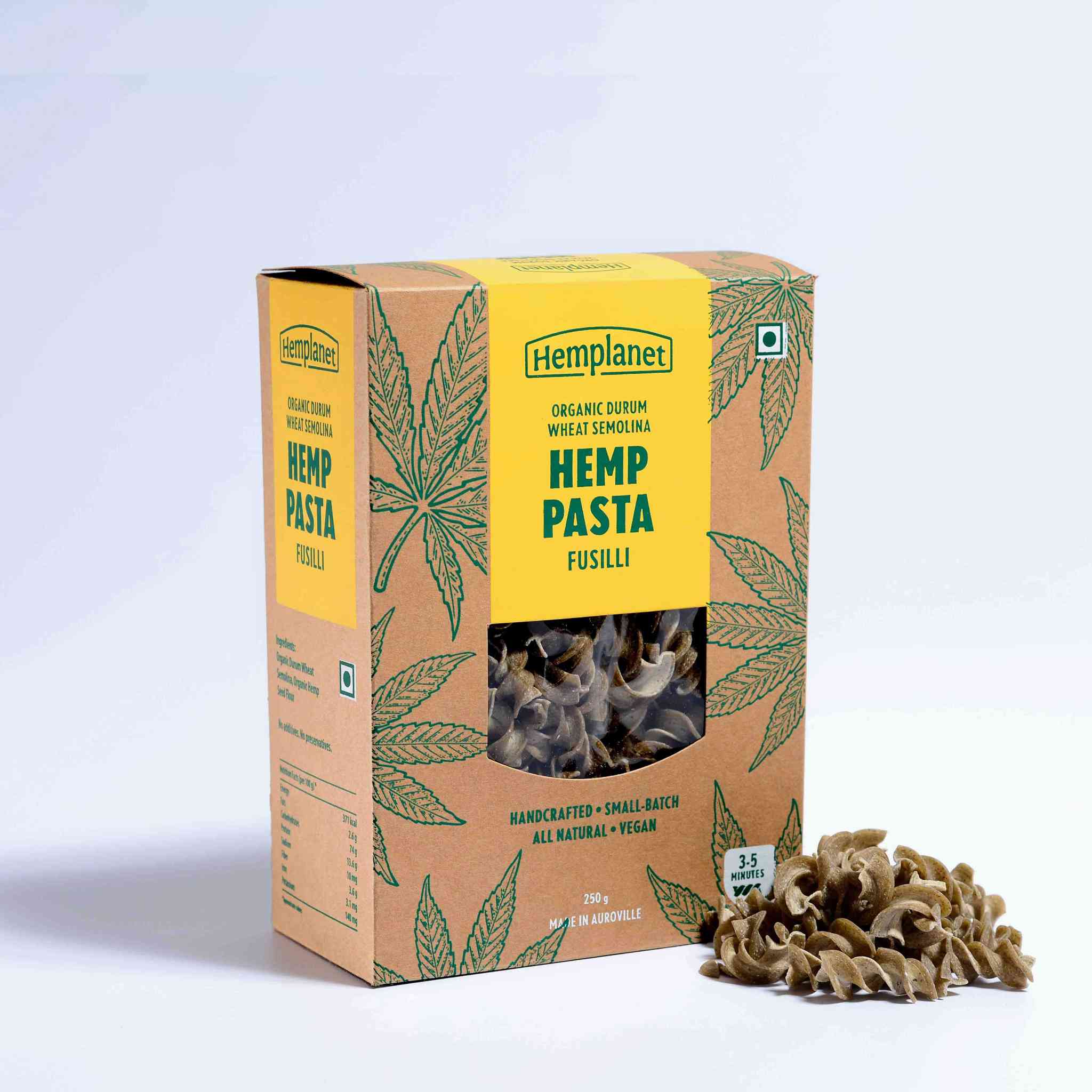 Hemplanet Auroville Hemp Pasta Fussili - 250 gm - CBD Store India