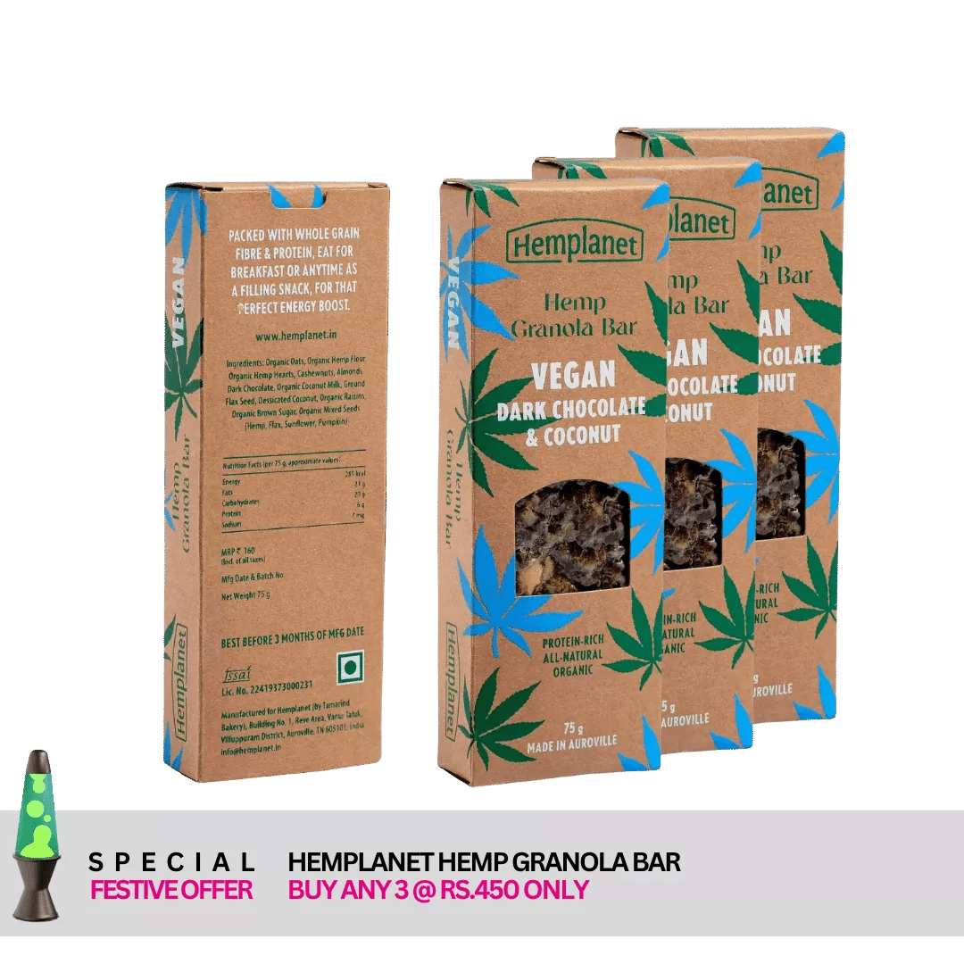 Hemplanet - Hemp Granola Bar (Special Offer - Buy Any 3 @450/-) - CBD Store India