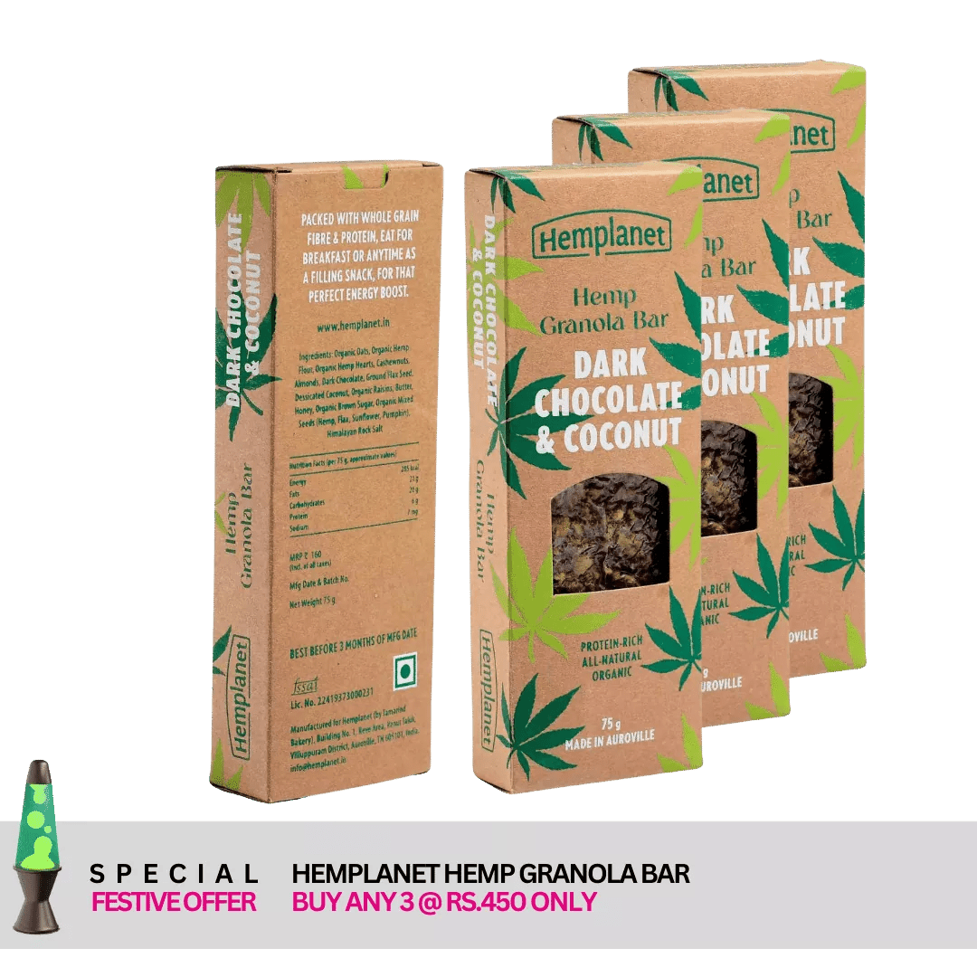 Hemplanet - Hemp Granola Bar (Special Offer - Buy Any 3 @450/-) - CBD Store India