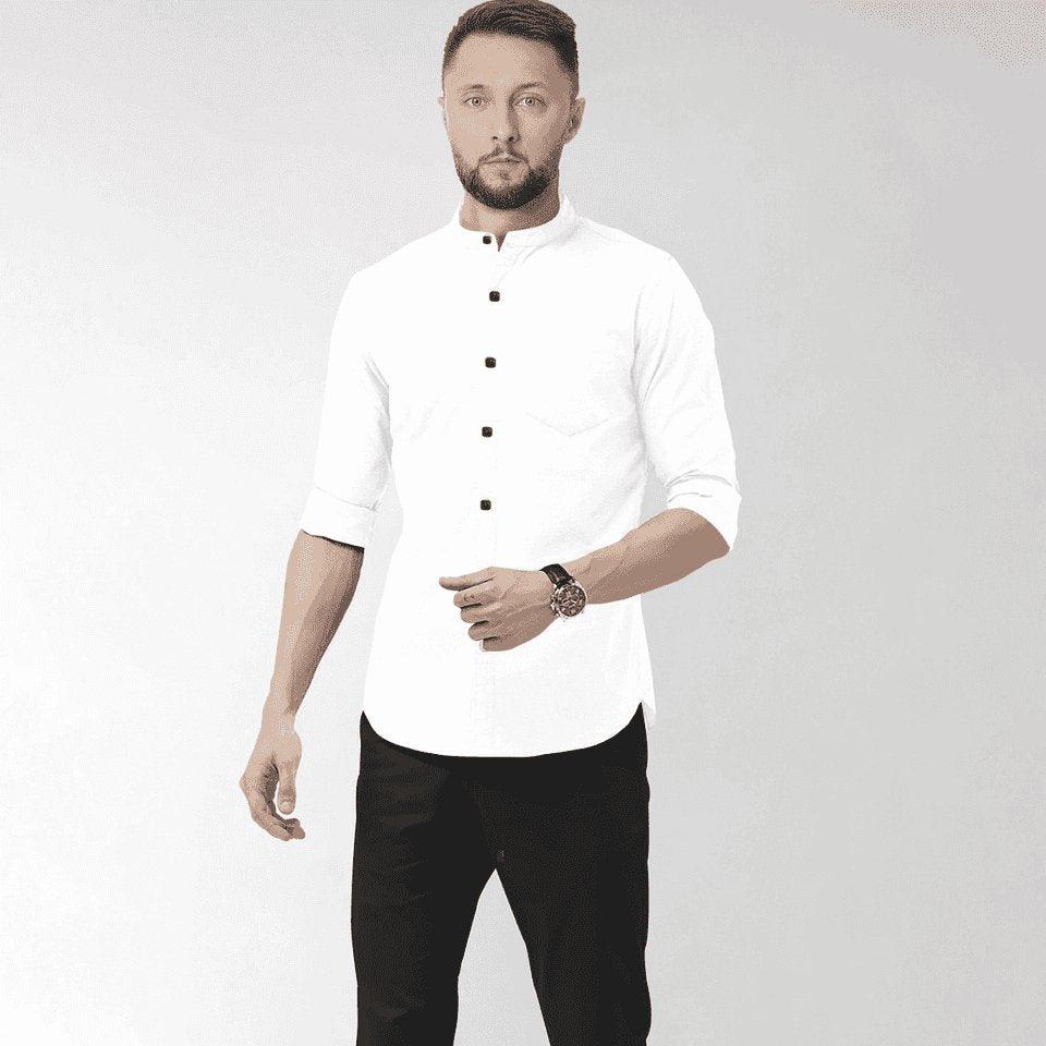 Hemploom - 60 Lea Hemp Shirt in Solid WhiteMen's WearHemploom - 60 Lea Hemp Shirt in Solid White | Hemp Clothing