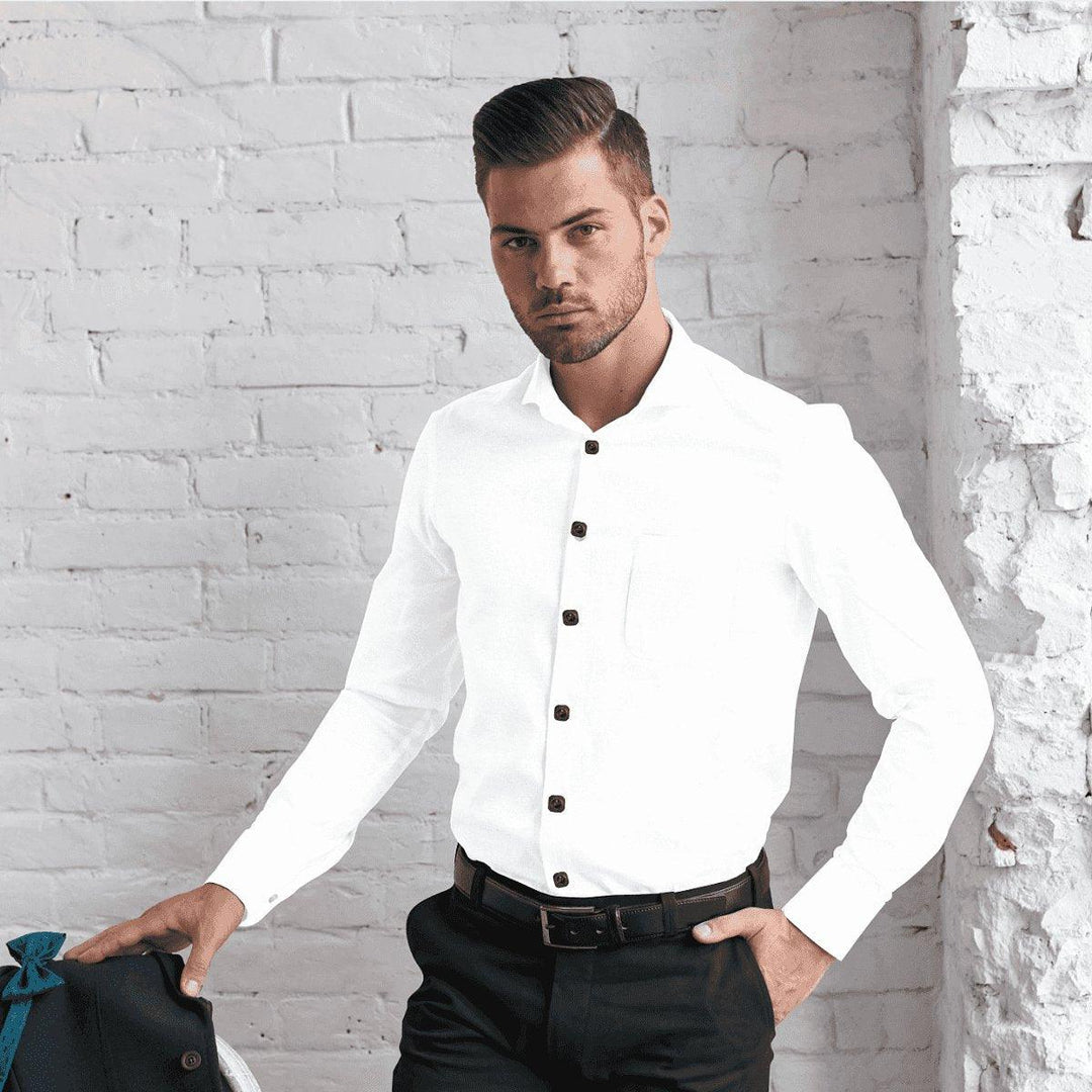Hemploom - 60 Lea Hemp Shirt in Solid WhiteMen's WearHemploom - 60 Lea Hemp Shirt in Solid White | Hemp Clothing