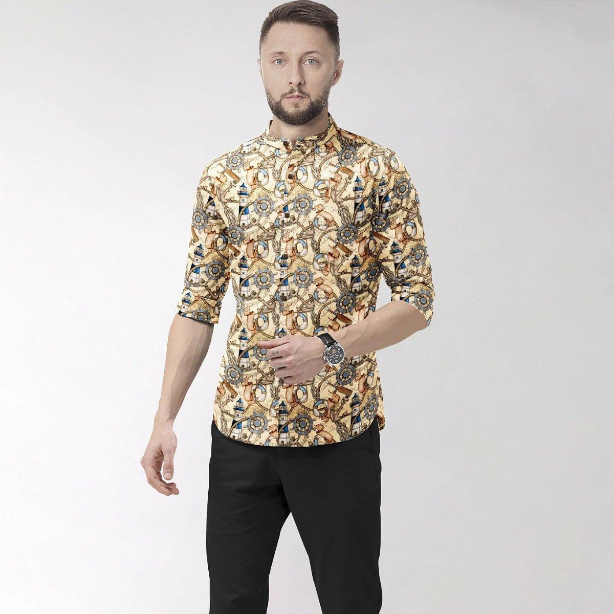 Hemploom - Abstract Hemp Shirt in Artistic Print.