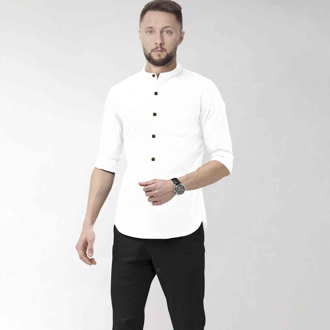 Hemploom - Classic Hemp & Bamboo Shirt in Solid WhiteMen's WearHemploom - Classic Hemp & Bamboo Shirt in Solid White | Hemp Clothing
