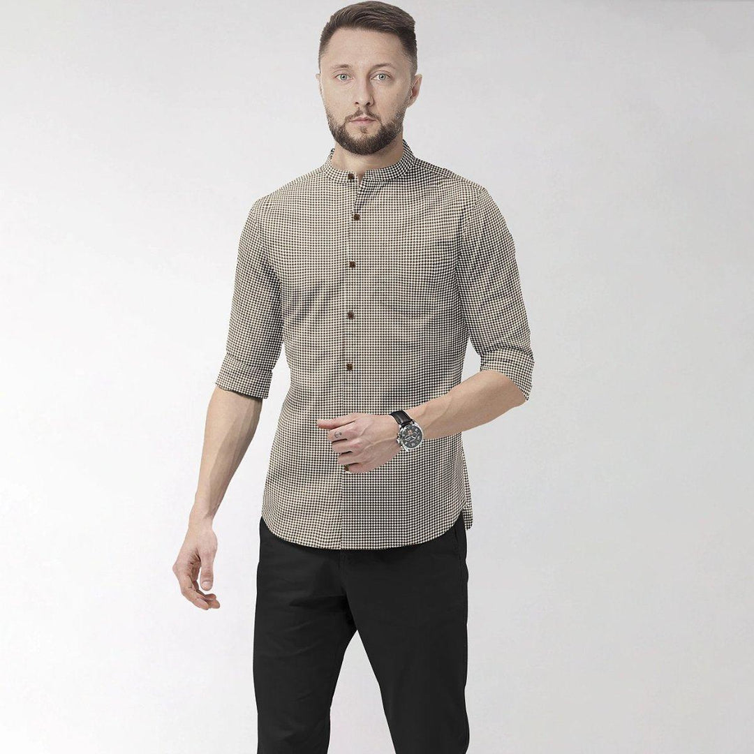 Hemploom - Contemporary Hemp Shirt in Houndstooth PrintMen's WearHemploom - Contemporary Hemp Shirt in Houndstooth Print | Hemp Clothing