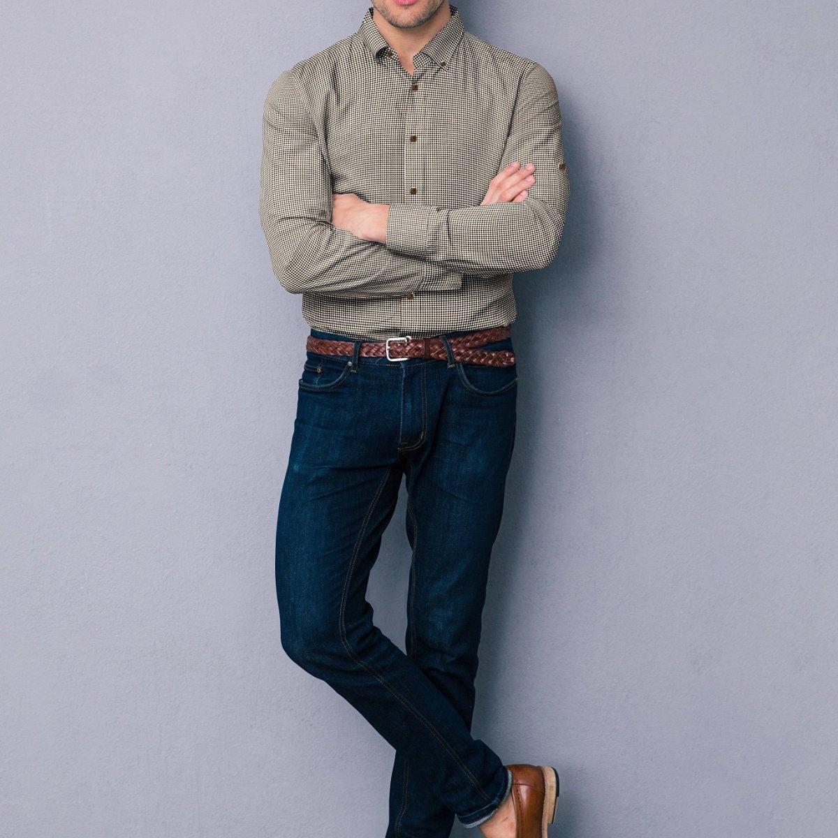 Hemploom - Contemporary Hemp Shirt in Houndstooth Print.