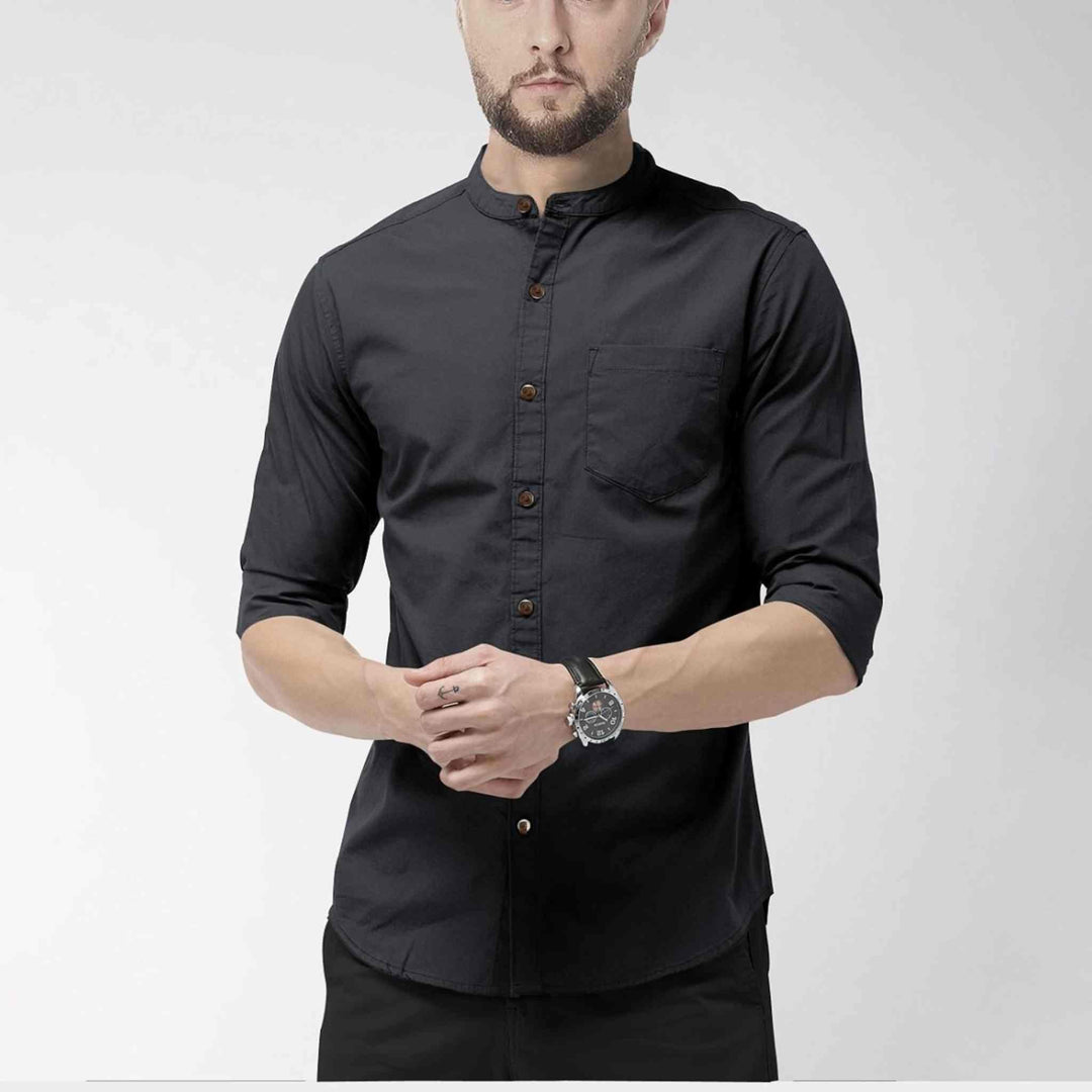 Hemploom - Elegant Hemp & Cotton Shirt in BlackMen's WearHemploom - Elegant Hemp & Cotton Shirt in Black | Hemp Clothing