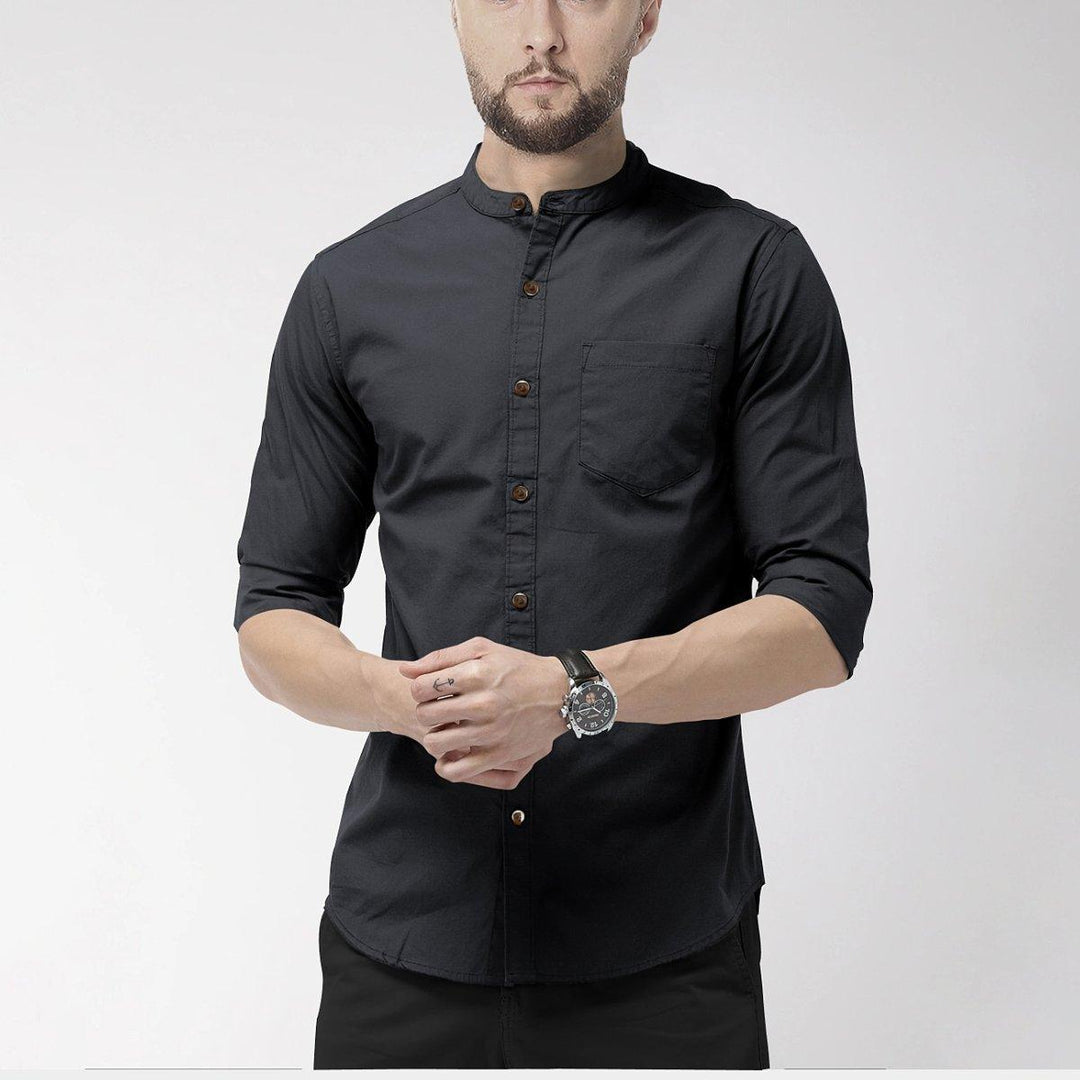 Hemploom - Elegant Hemp & Cotton Shirt in BlackMen's WearHemploom - Elegant Hemp & Cotton Shirt in Black | Hemp Clothing