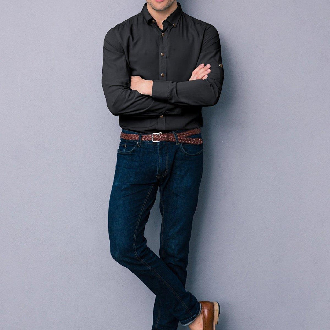 Hemploom - Elegant Hemp & Cotton Shirt in BlackMen's WearHemploom - Elegant Hemp & Cotton Shirt in Black | Hemp Clothing