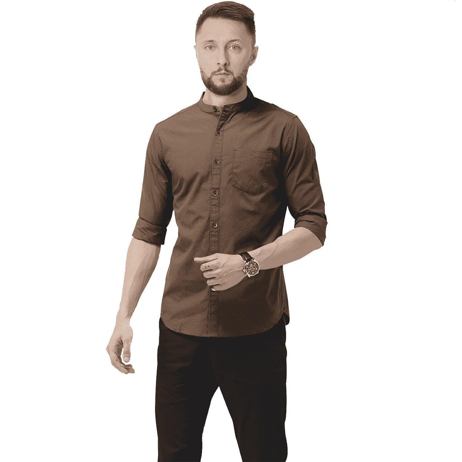 Hemploom - Elegant Hemp Shirt in Brown.
