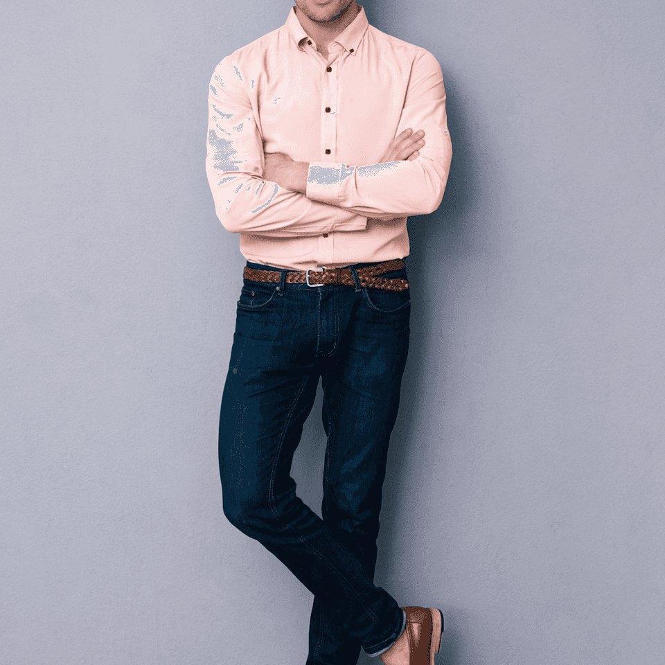 Hemploom - Elegant Hemp Shirt in Light Pink.