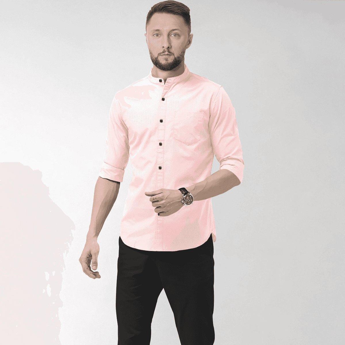 Hemploom - Elegant Hemp Shirt in Light Pink.