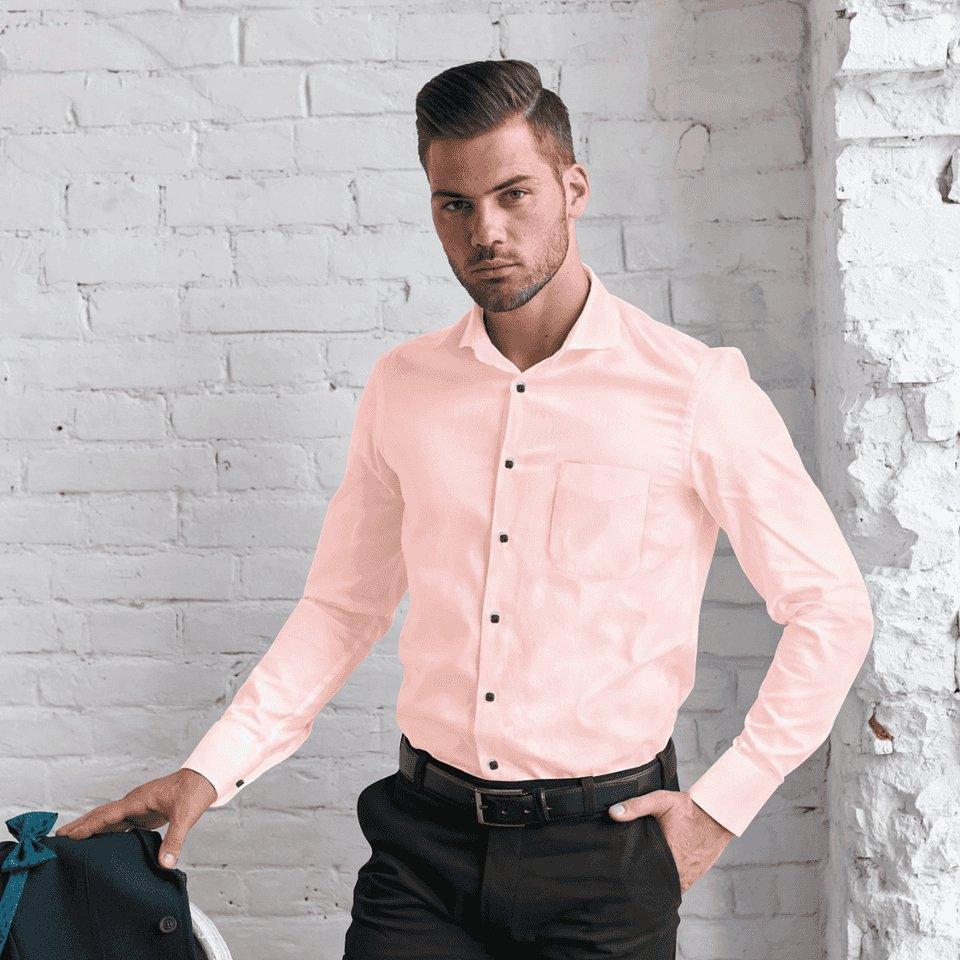 Hemploom - Elegant Hemp Shirt in Light Pink.