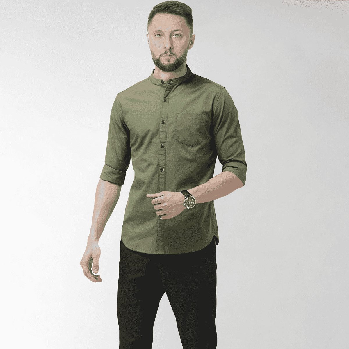 Buy Men's Sparkling Olive Shirt Online