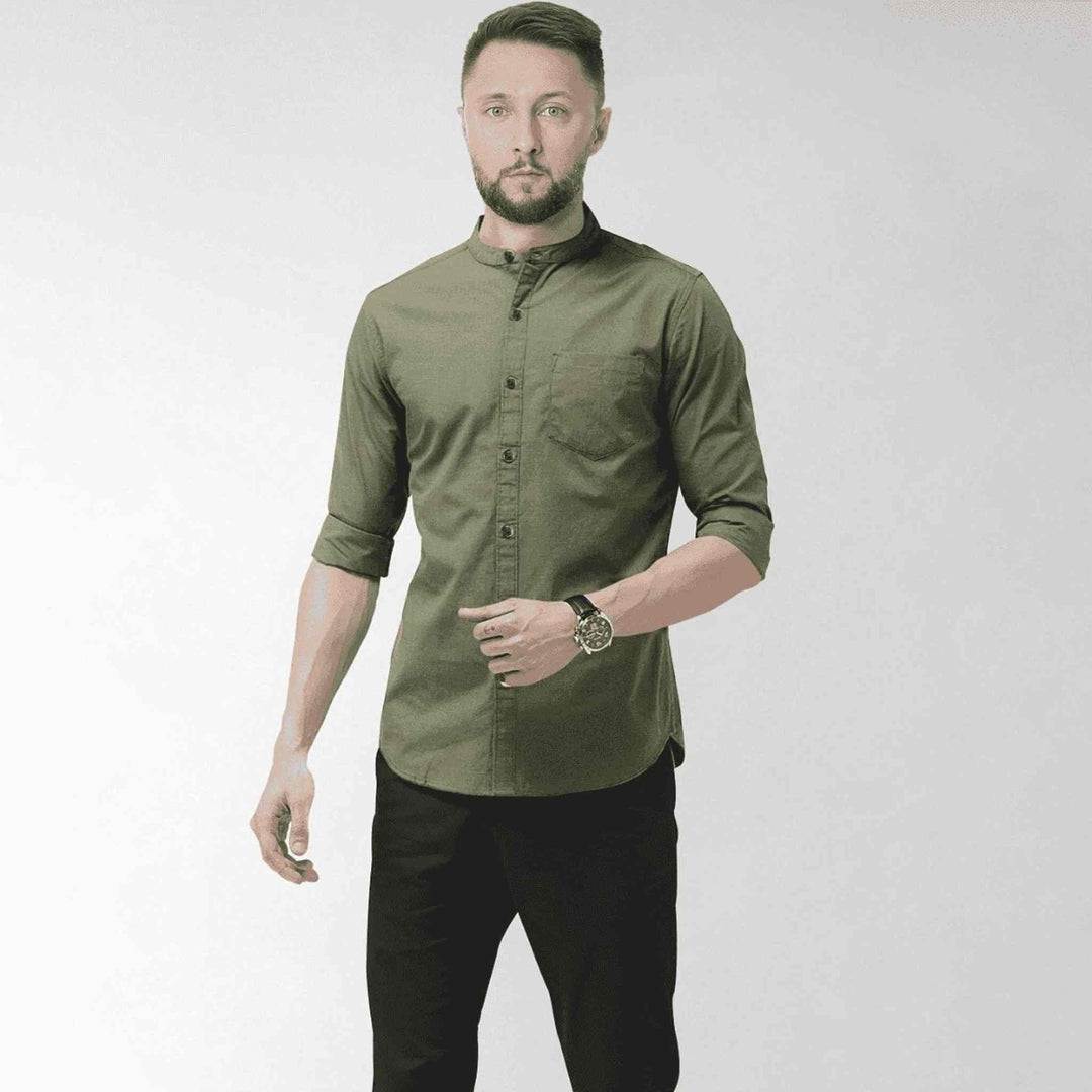 Hemploom - Elegant Hemp Shirt in Olive GreenMen's WearHemploom - Elegant Hemp Shirt in Olive Green | Organic Hemp Clothing