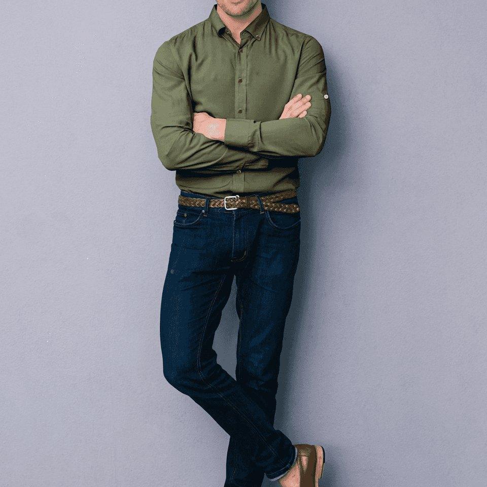 Hemploom - Elegant Hemp Shirt in Olive Green.