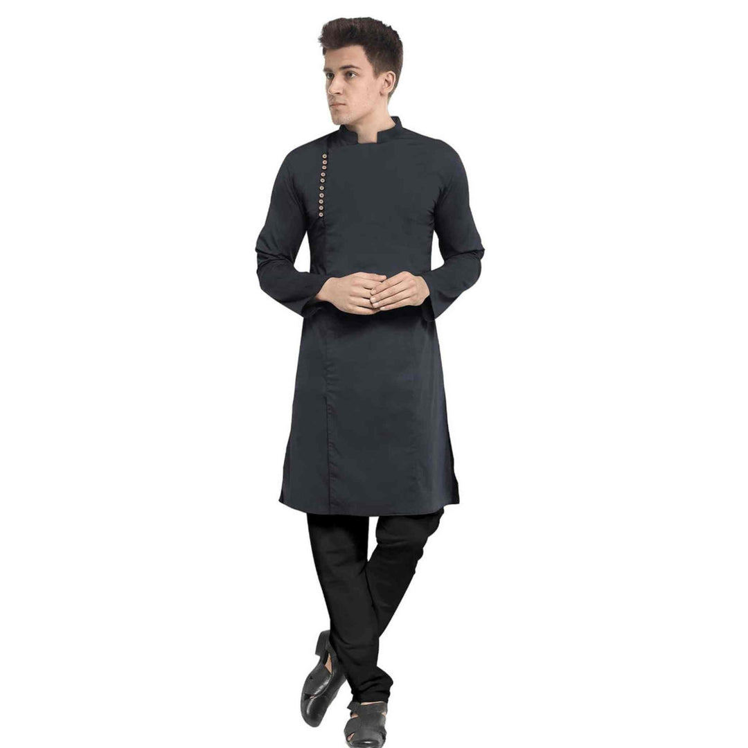 Hemploom - Festive Hemp Kurta in Black ColourMen's WearHemploom - Festive Hemp Kurta in Black Colour | Mens Hemp Fashion