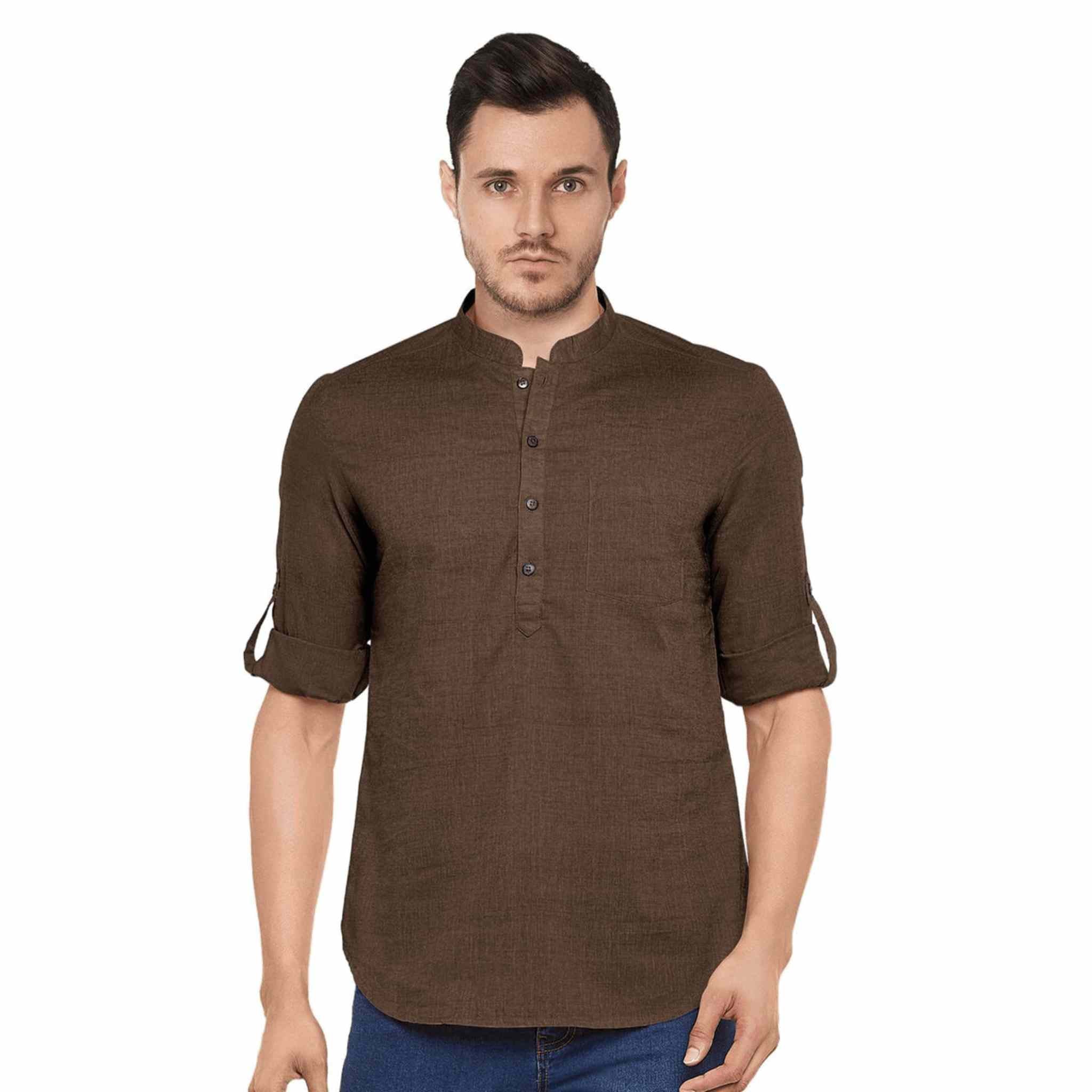 Hemploom - Festive Hemp Kurta in Brown Colour - CBD Store India