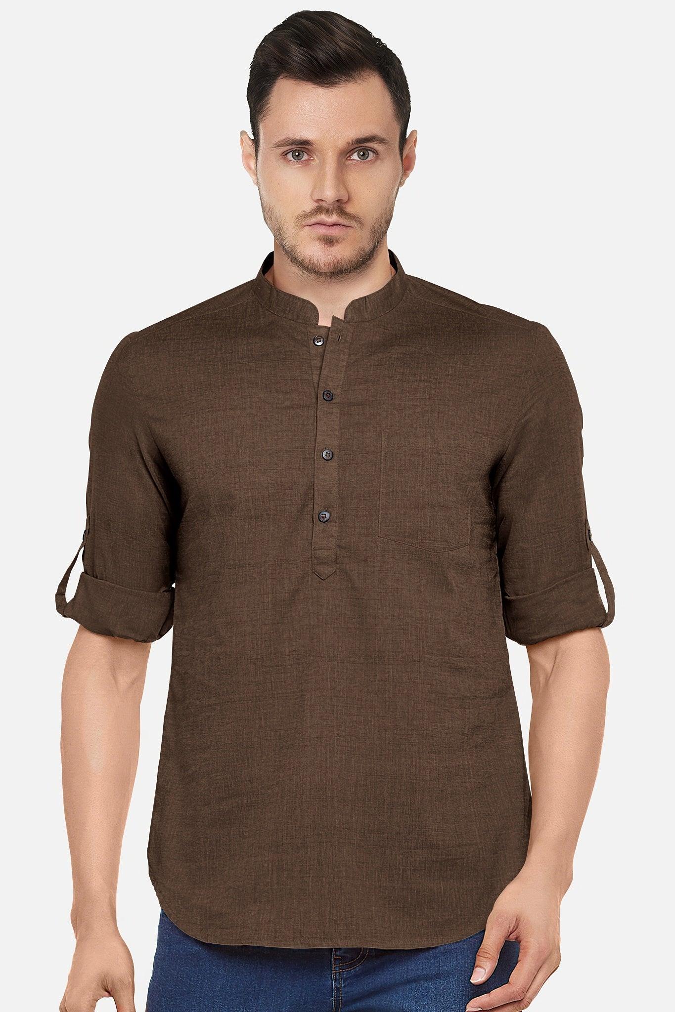 Hemploom - Festive Hemp Kurta in Brown ColourMen's WearHemploom - Festive Hemp Kurta in Brown Colour | Hemp Clothing for Men