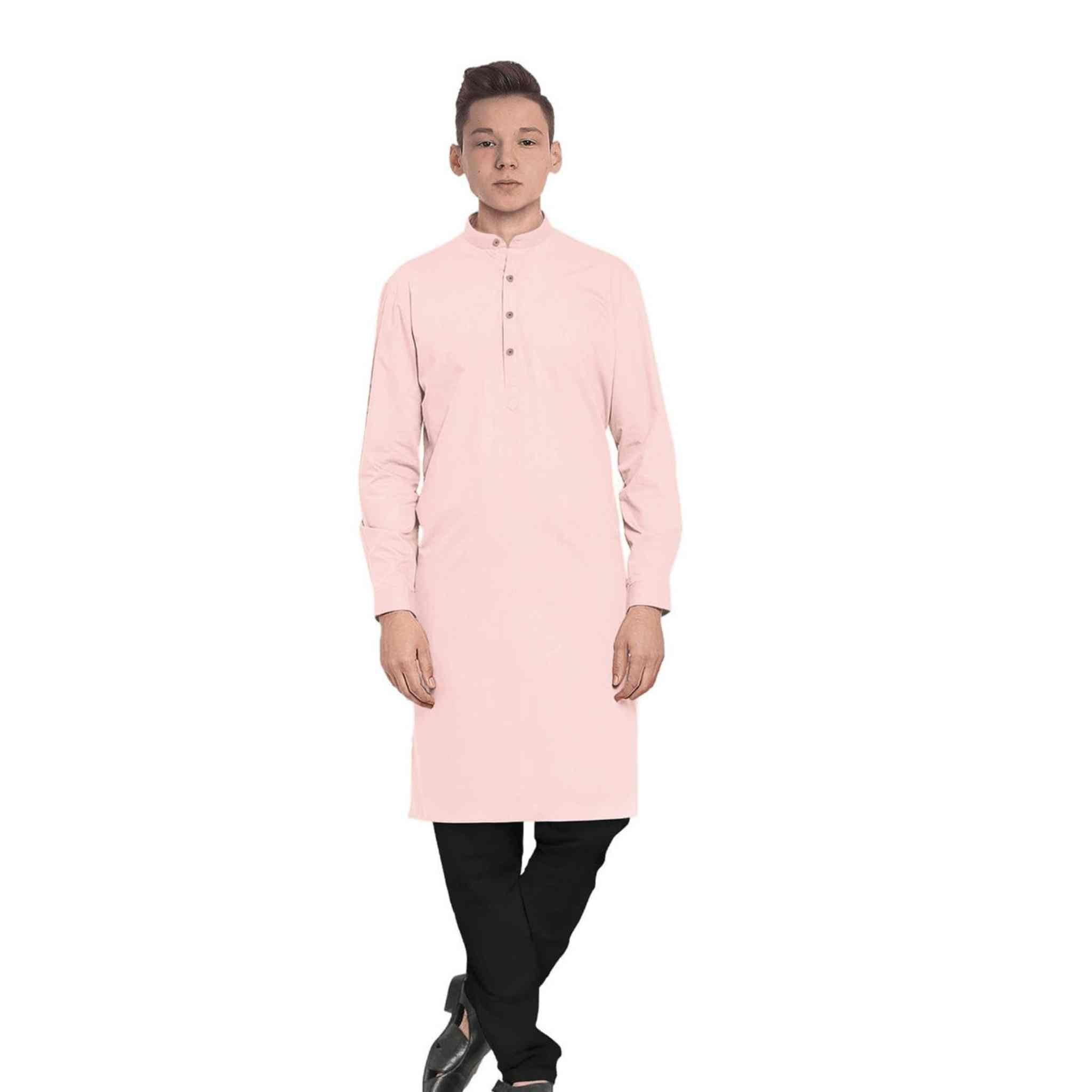 Hemploom - Festive Hemp Kurta in Light Pink.
