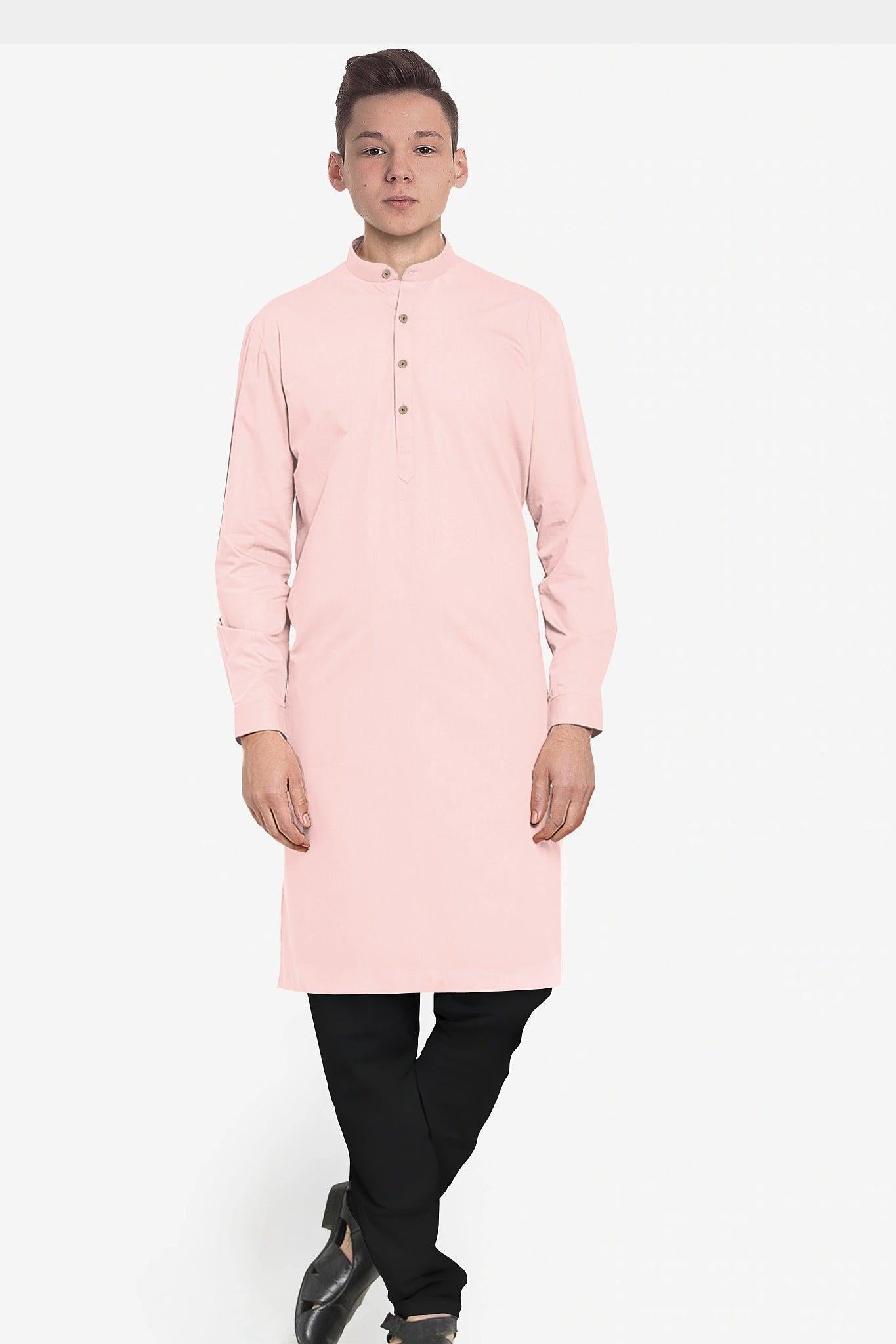 Hemploom - Festive Hemp Kurta in Light Pink.