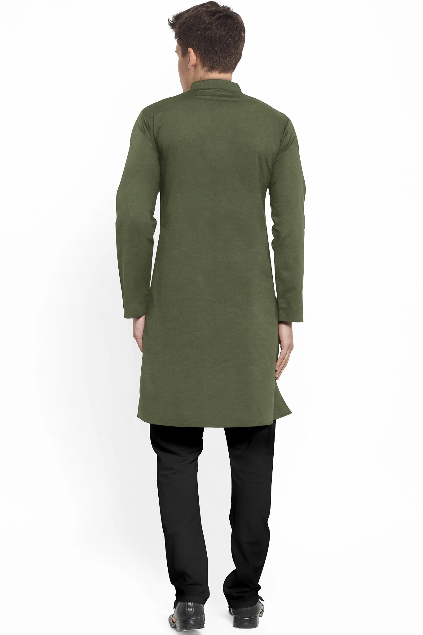 Hemploom - Festive Hemp Kurta in Olive Green - CBD Store India