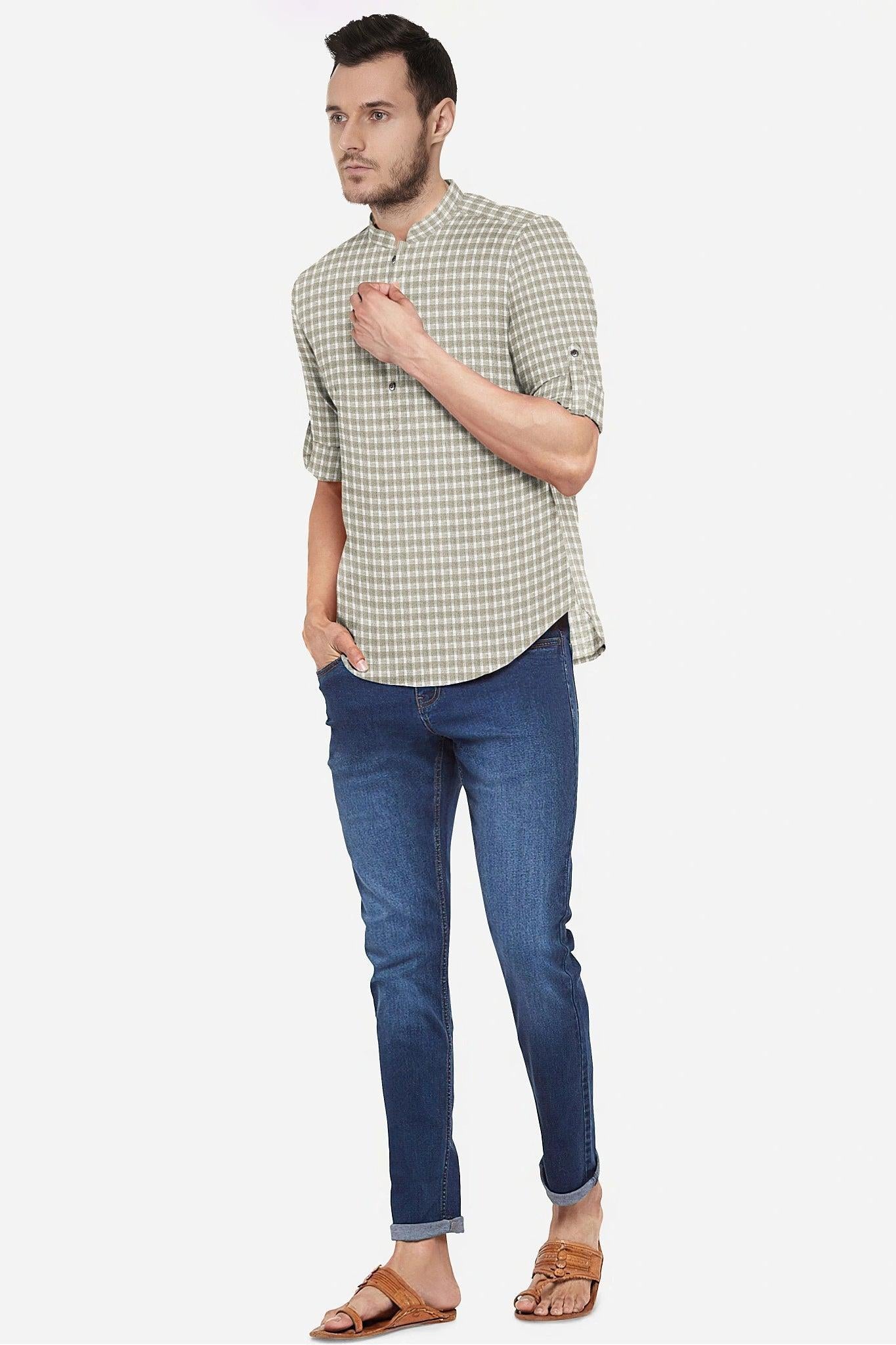 Hemploom - Festive Hemp Kurta in Stripes.