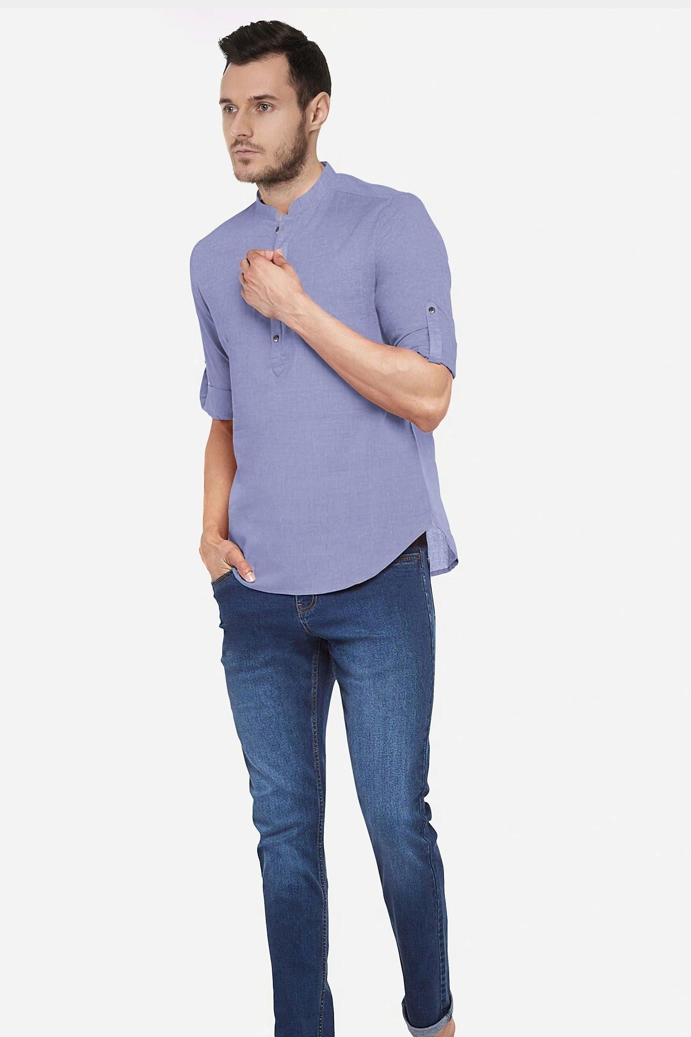 Hemploom - Festive Hemp Kurta in Sweet Lavender.