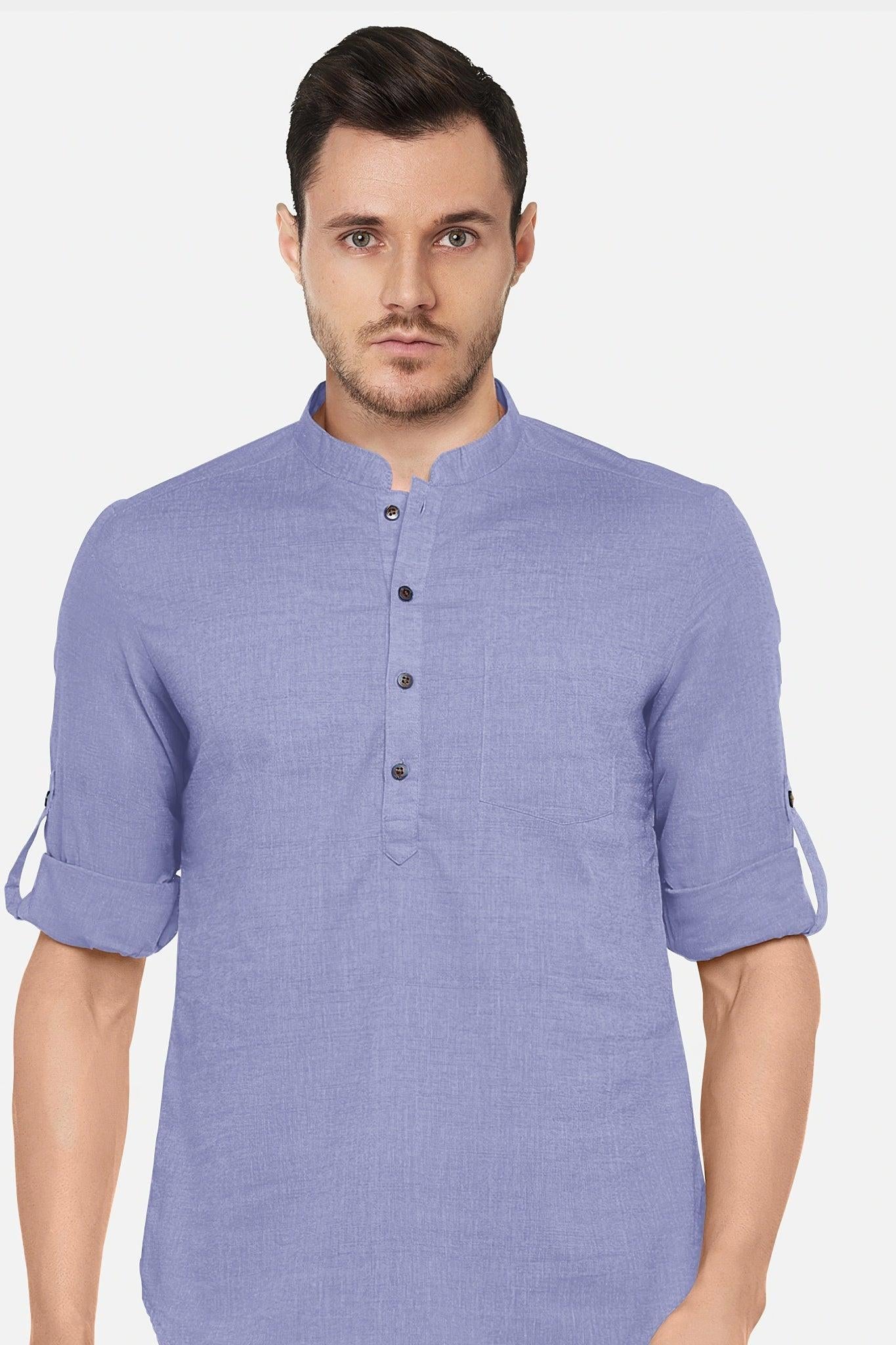 Hemploom - Festive Hemp Kurta in Sweet Lavender.