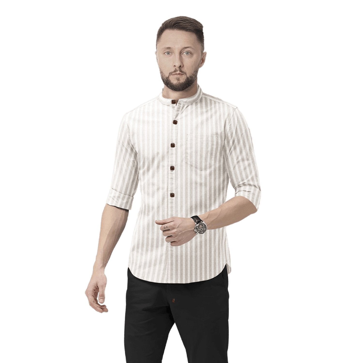 Hemploom - Minimalist Pure Hemp Shirt in Stripes - 961 - CBD Store India