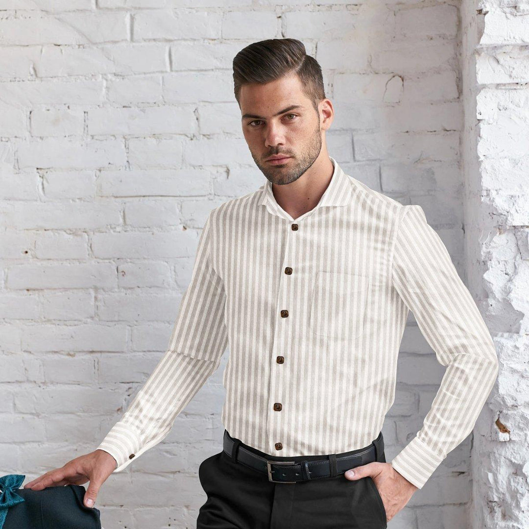 Hemploom - Minimalist Pure Hemp Shirt in Stripes - 961Men's WearHemploom - Minimalist Pure Hemp Shirt in Stripes - 961