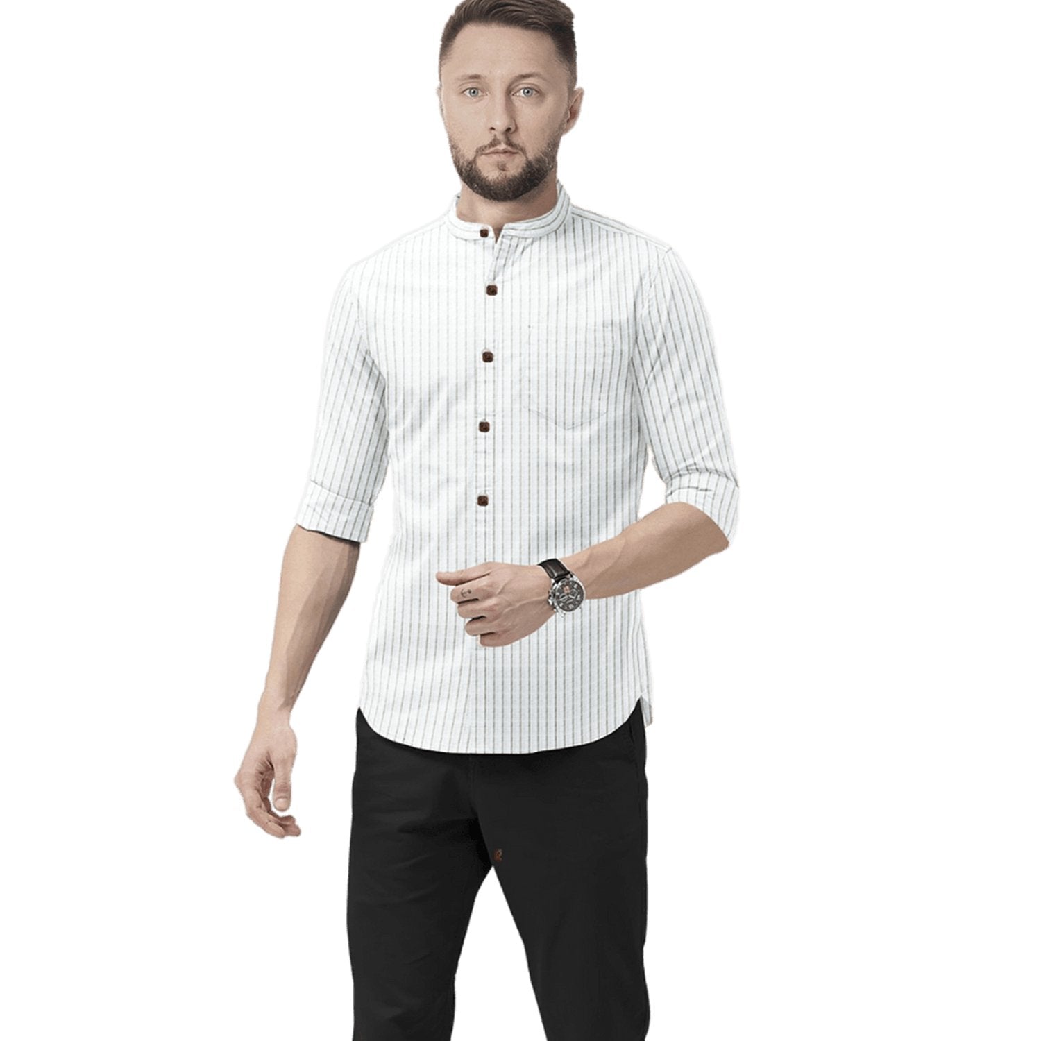 Hemploom - Minimalist Pure Hemp Shirt in Stripes - 983 - CBD Store India