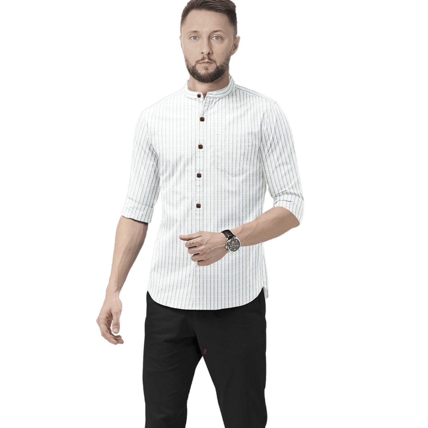 Hemploom - Minimalist Pure Hemp Shirt in Stripes - 983.
