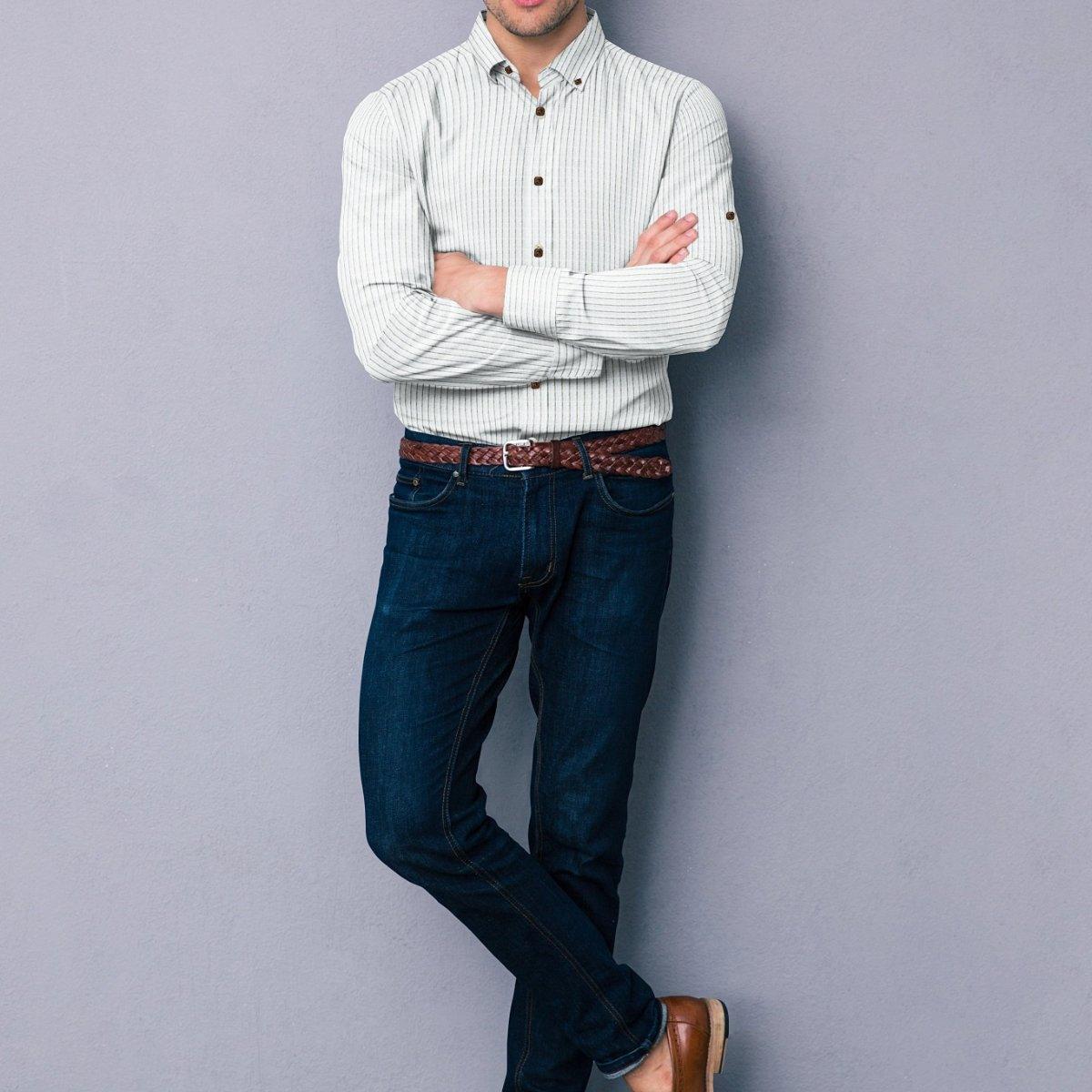 Hemploom - Minimalist Pure Hemp Shirt in Stripes - 983.