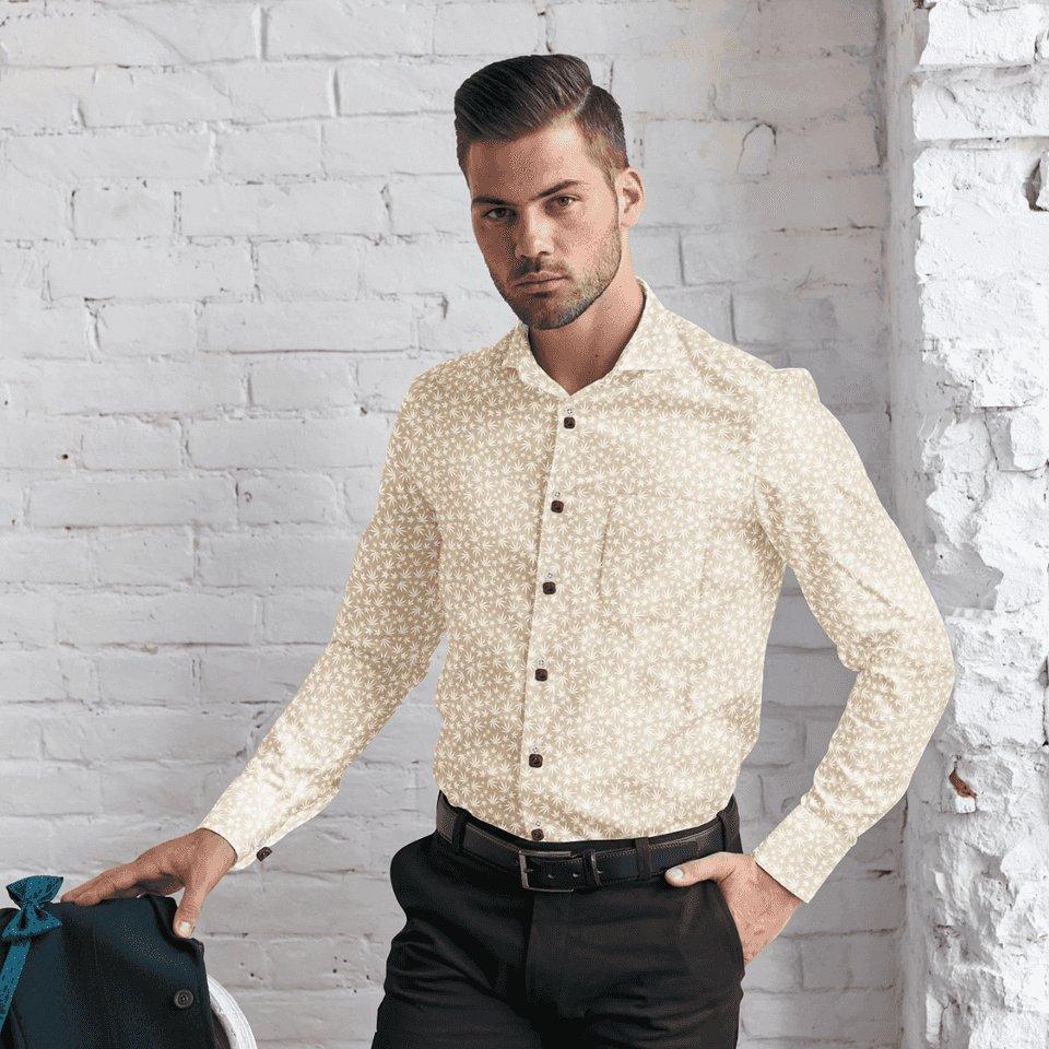 Hemploom - Nature-Inspired Hemp Shirt in Leaf Print.