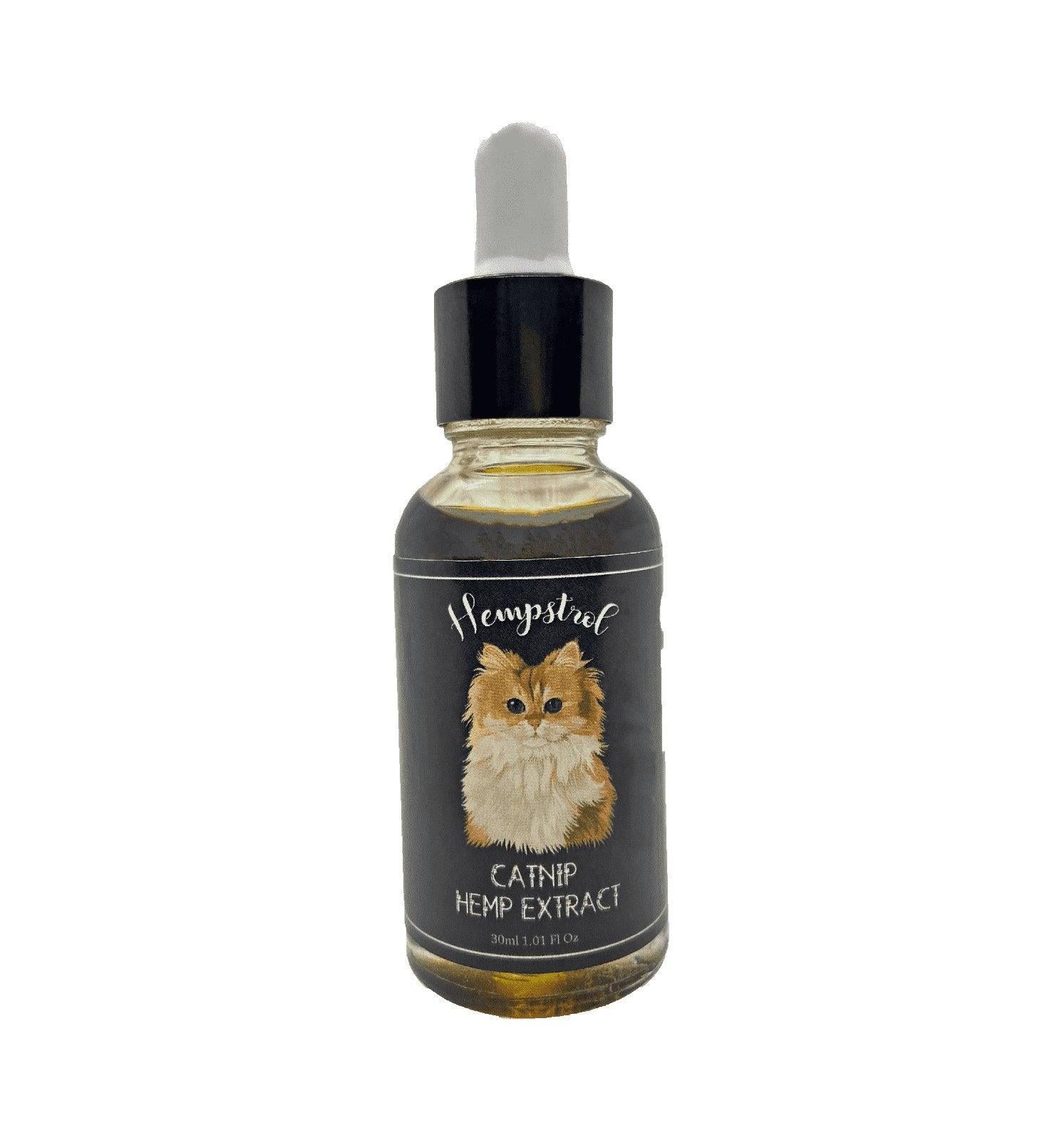 Hempstrol CBD Oil for Cats with Catnip Extract 300mg Tincture.