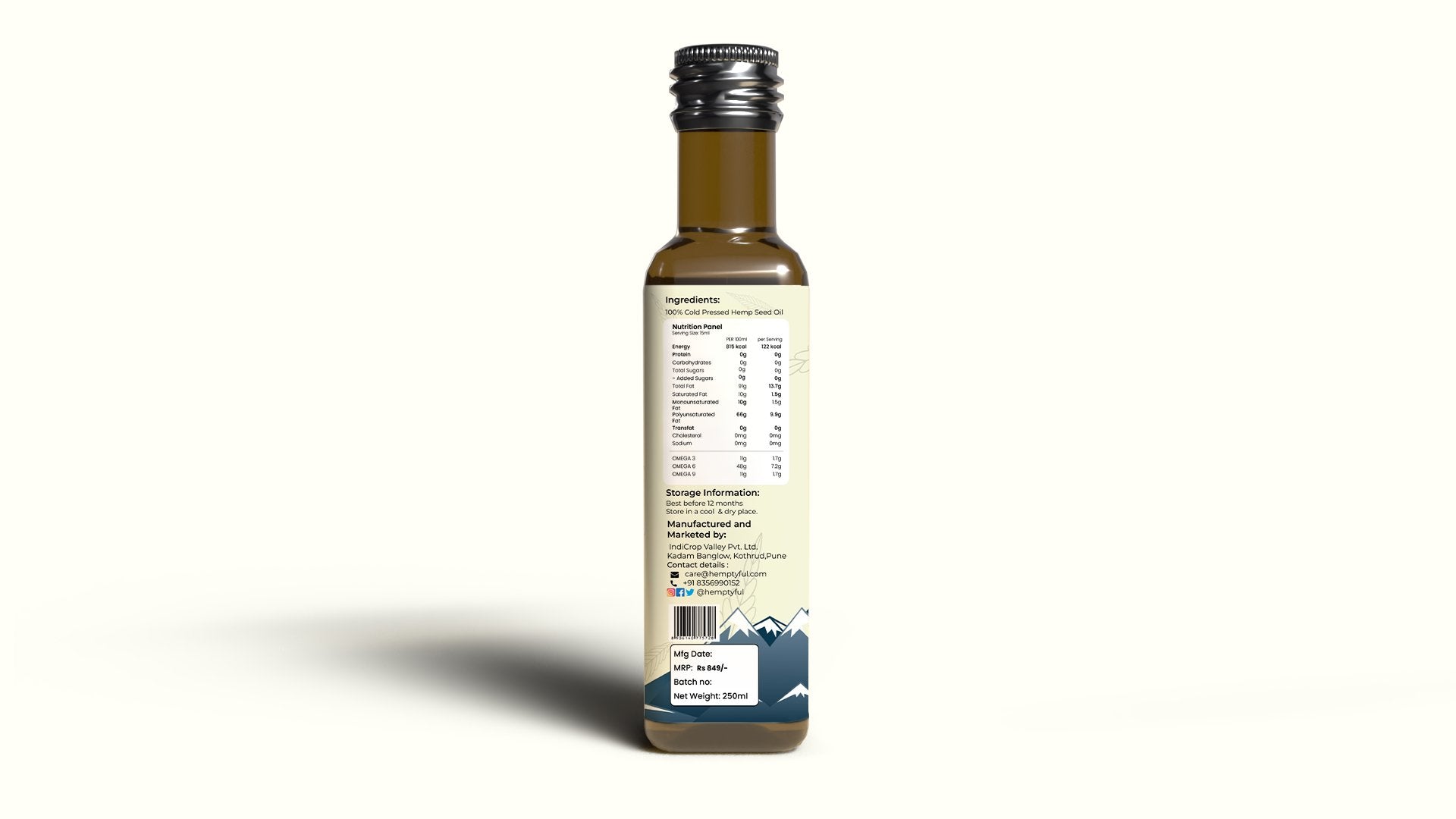 Hemptyful - Cold Pressed Hemp Seed Oil - CBD Store India